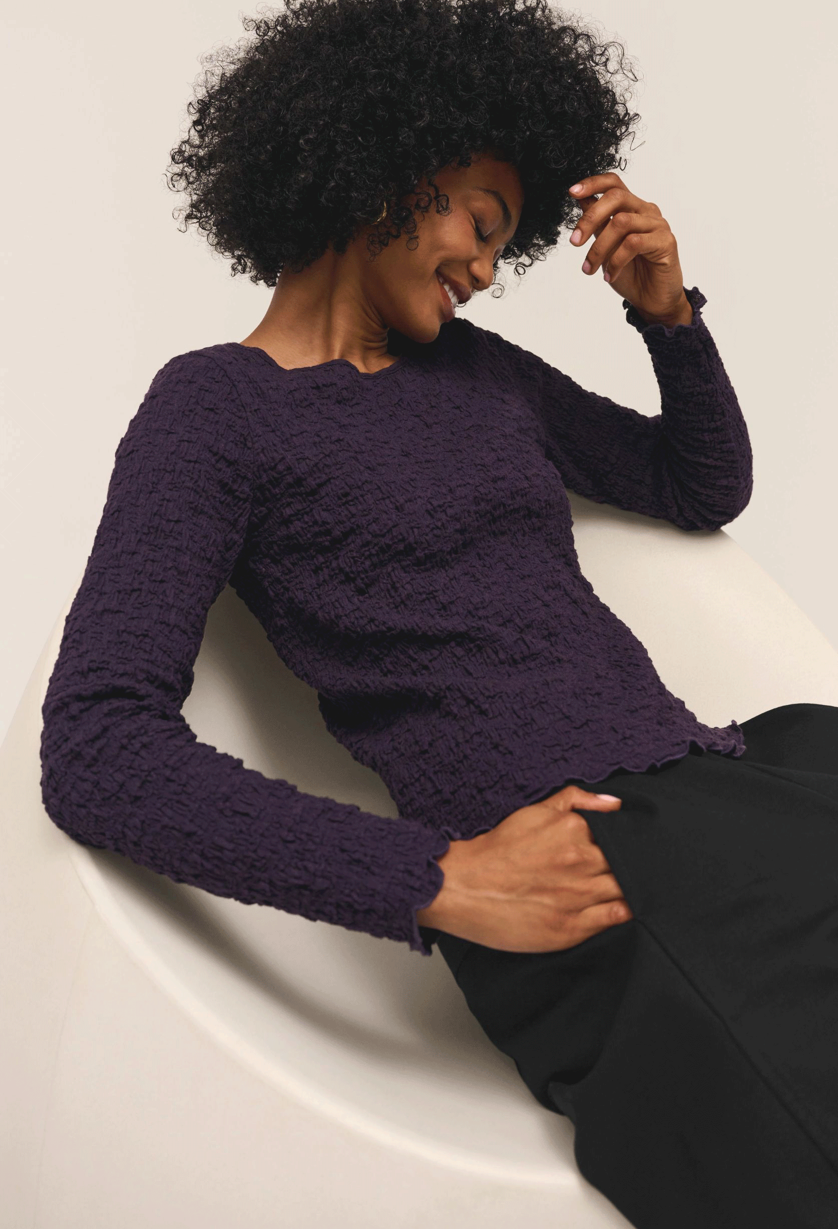 Statement Tops in Aubergine Mulled Grape and Plume