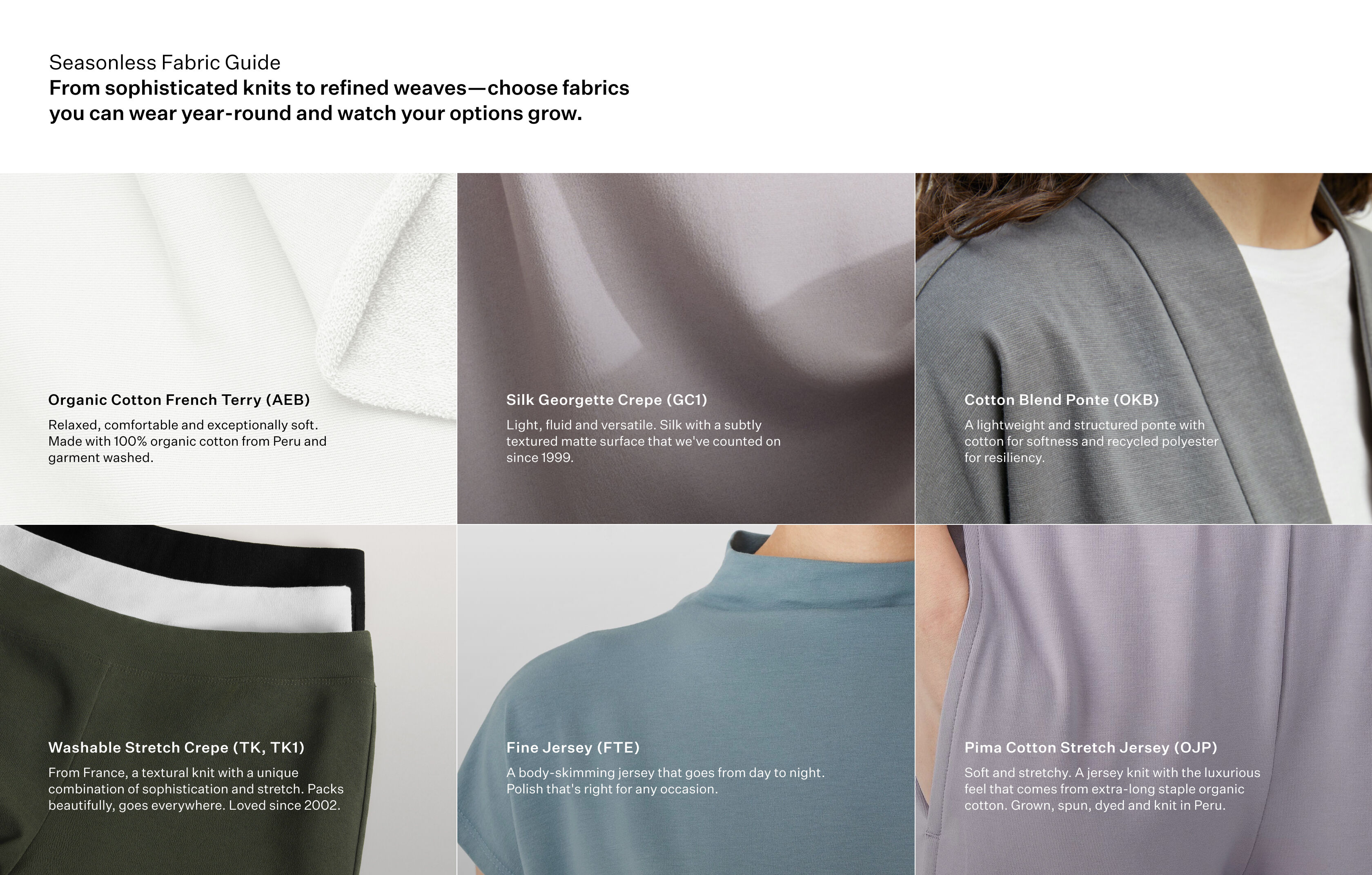 Seasonless fabric infographic.