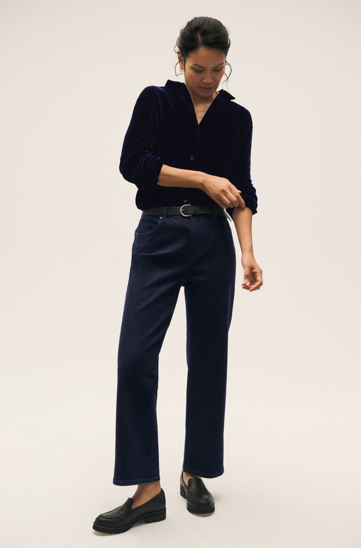 Cotton Stretch Denim Straight Jean