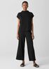 Crinkled Jersey Wide-Leg Pant