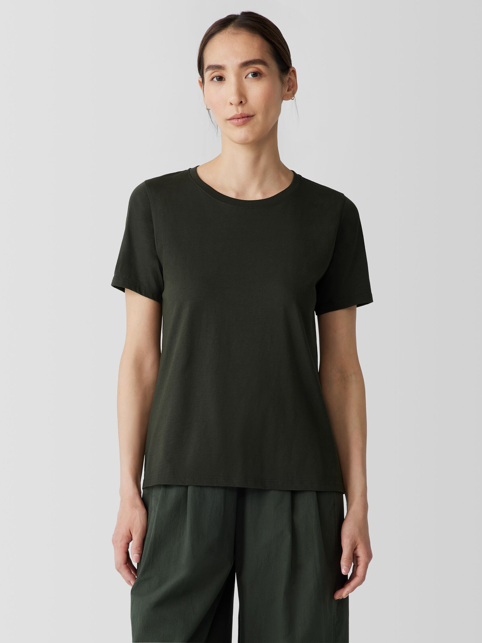 Organic Pima Cotton Jersey&nbsp;Round Neck Tee