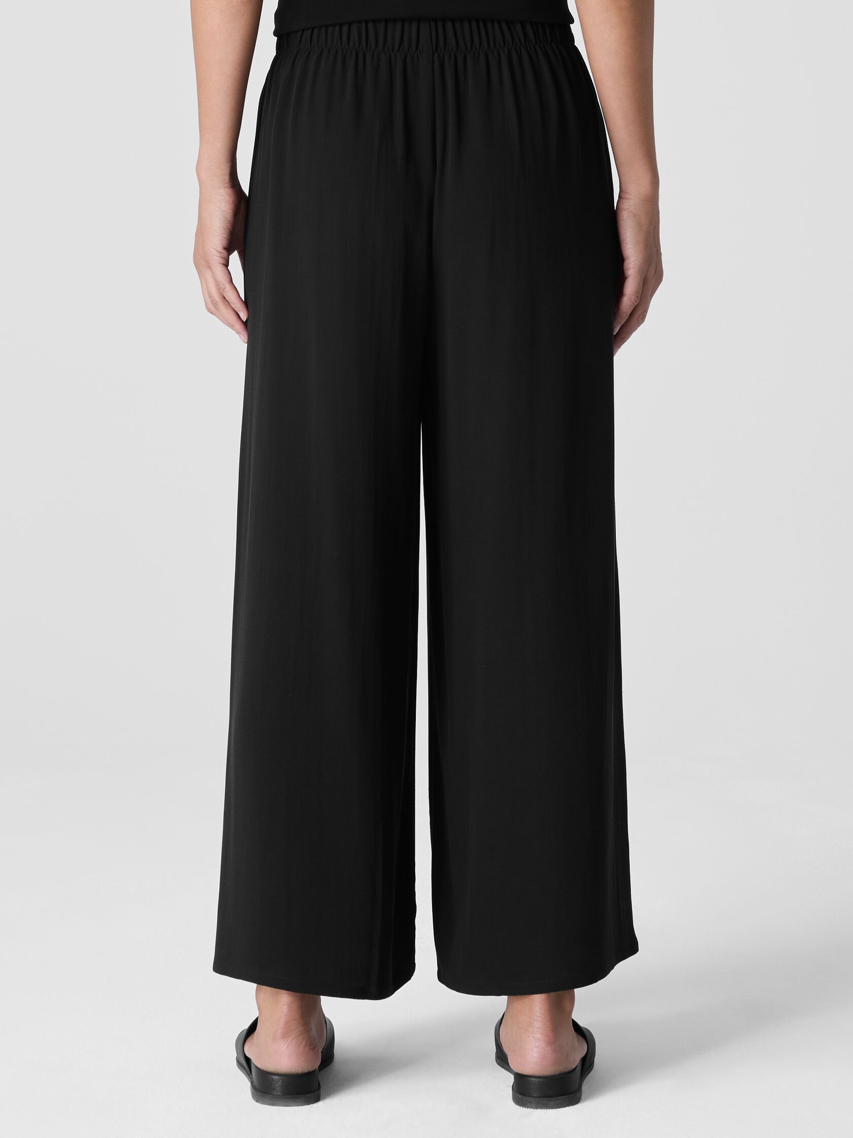 Silk Georgette Crepe Wide-Leg Pant