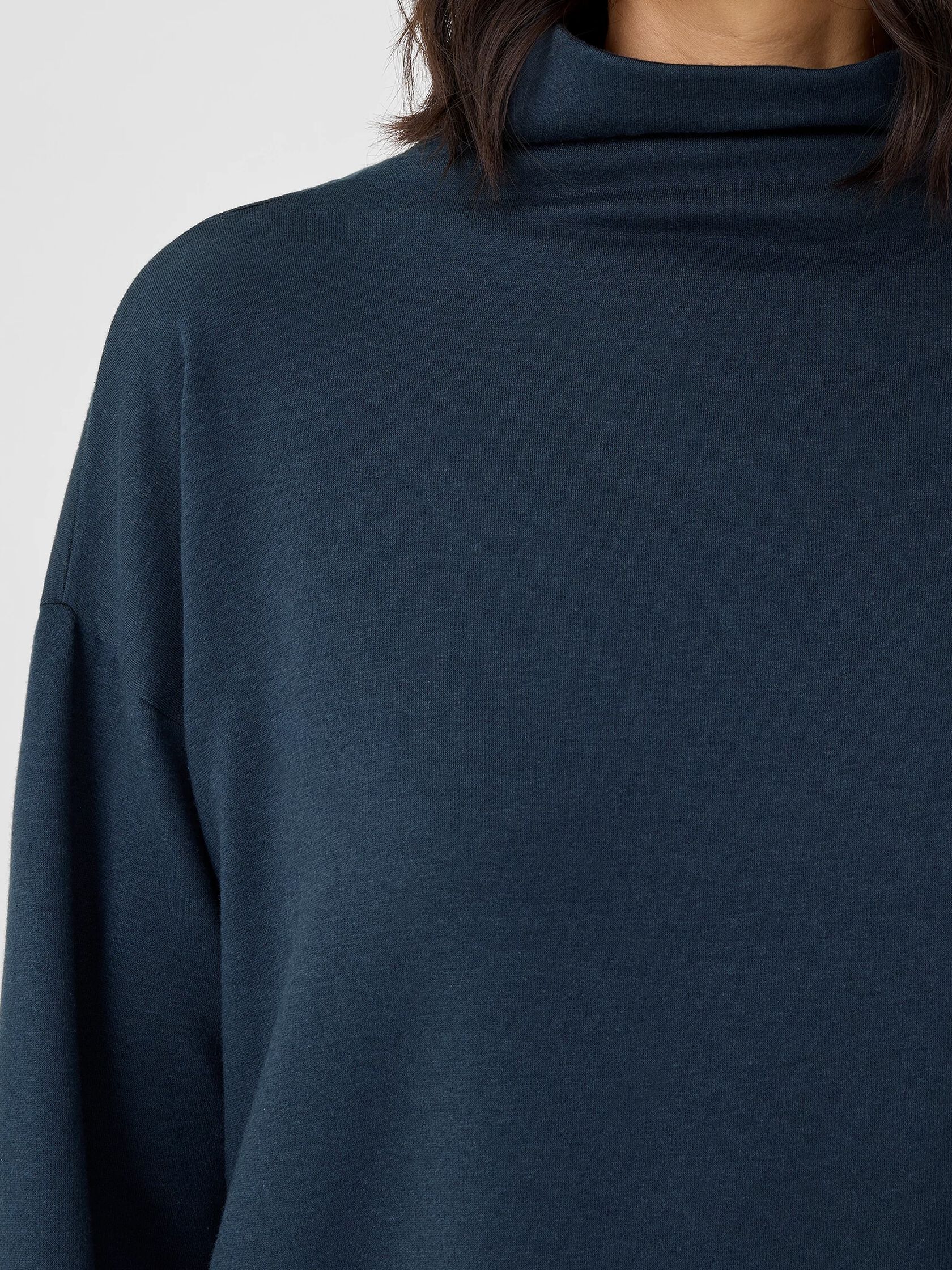 Cozy Brushed Terry Hug Funnel Neck Top