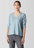 Organic Cotton Slubby Jersey V-Neck Top