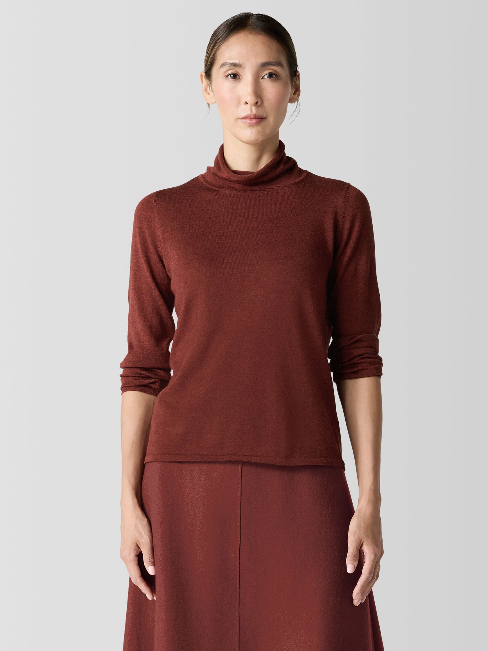 Fine Merino Turtleneck Top in&nbsp;Regenerative Wool