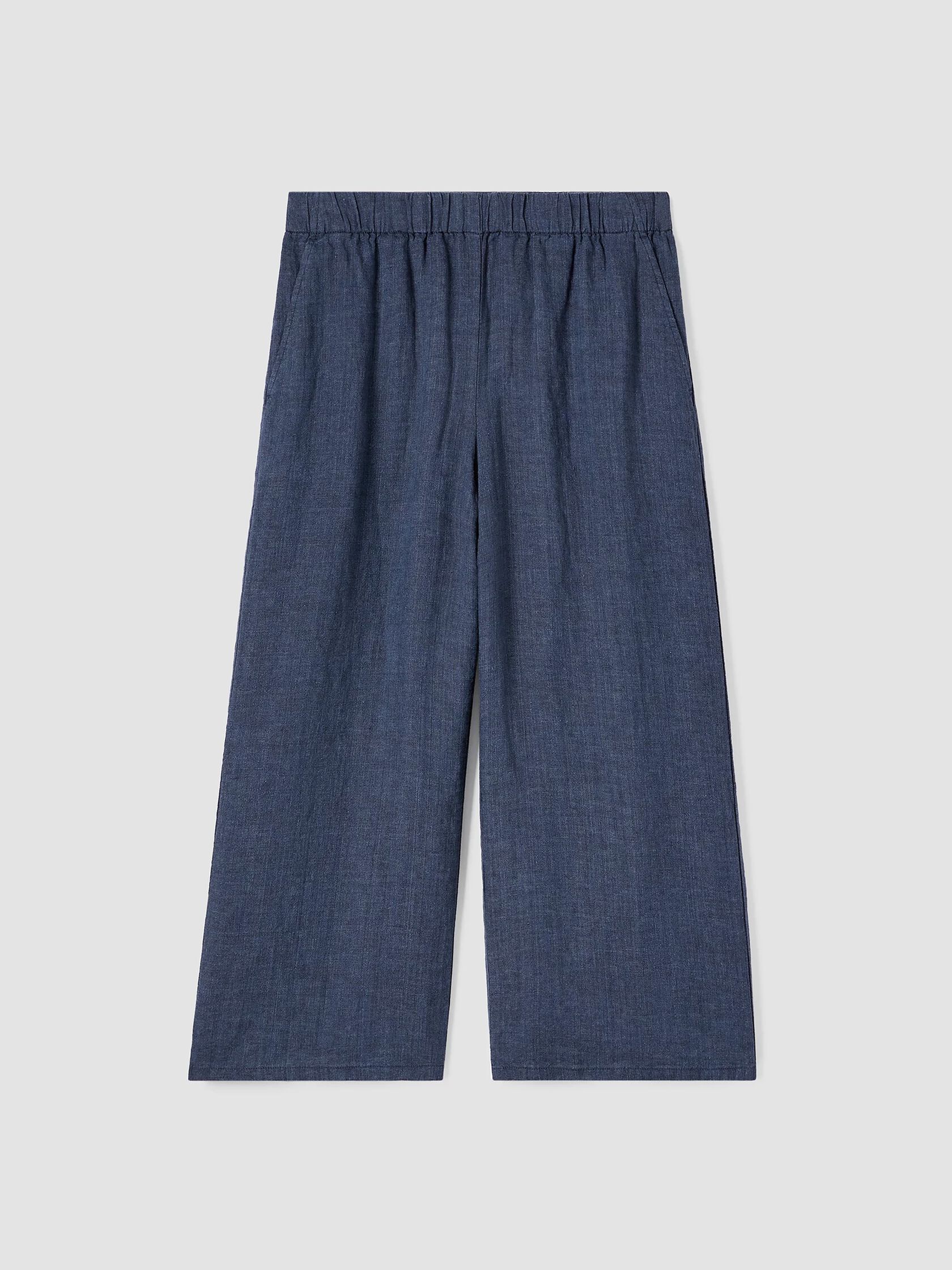 Washed Organic Linen D&eacute;lav&eacute; Wide-Leg&nbsp;Pant