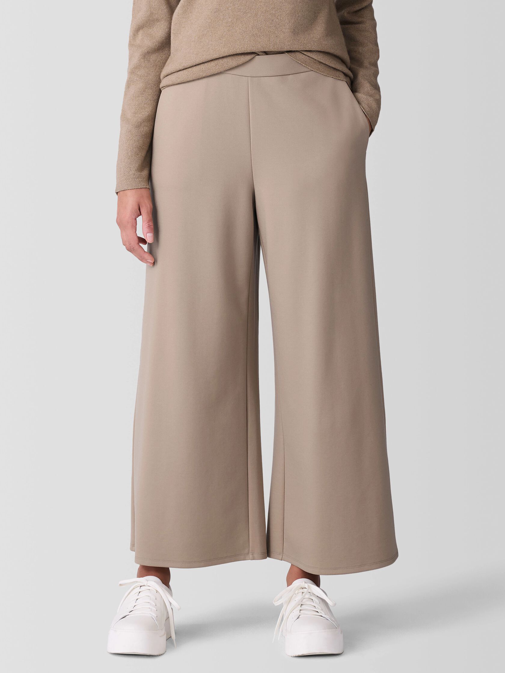 Lightweight Ponte Wide-Leg Pant