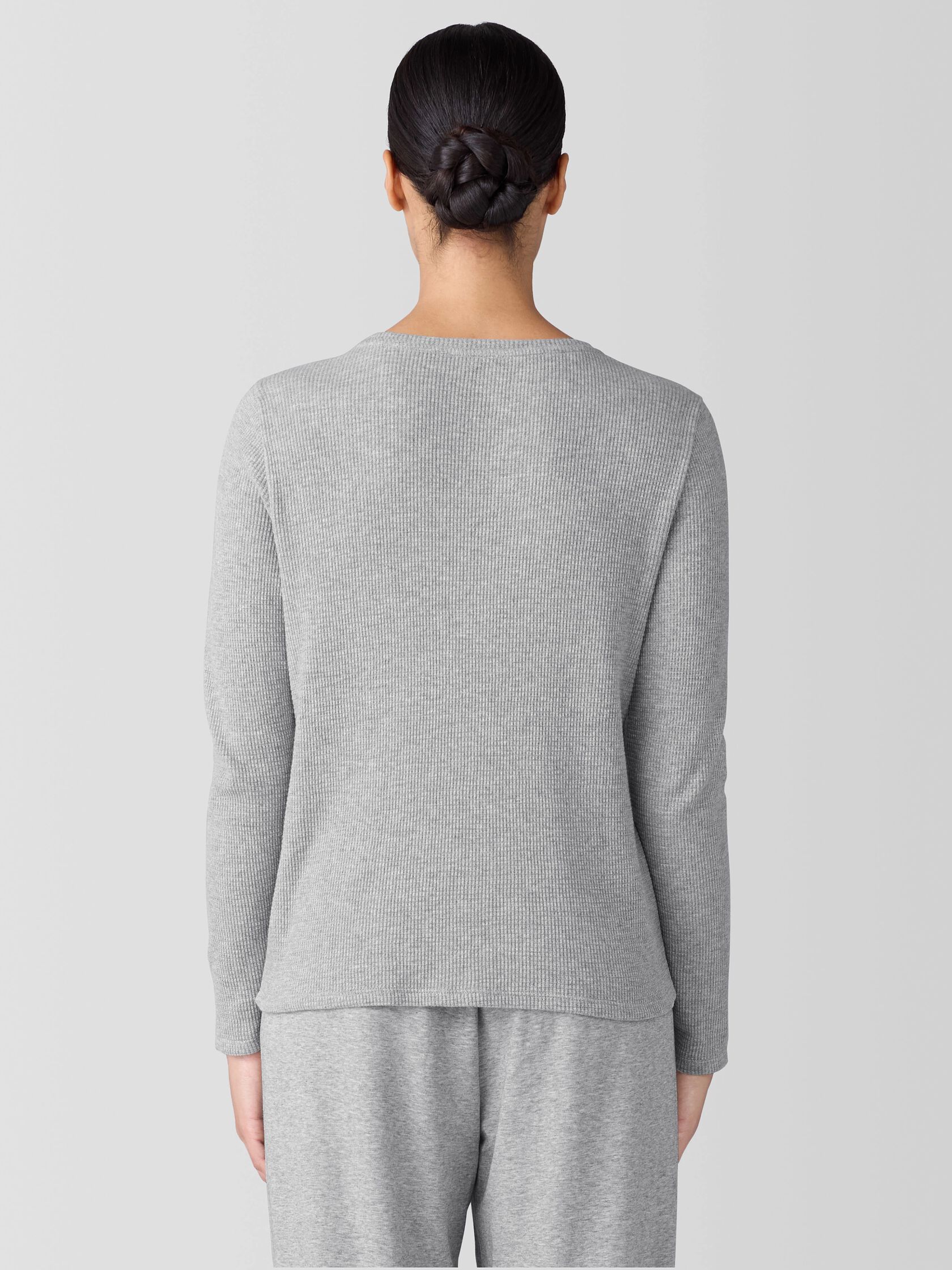 M&eacute;lange Organic Cotton Waffle Henley Sleep Top
