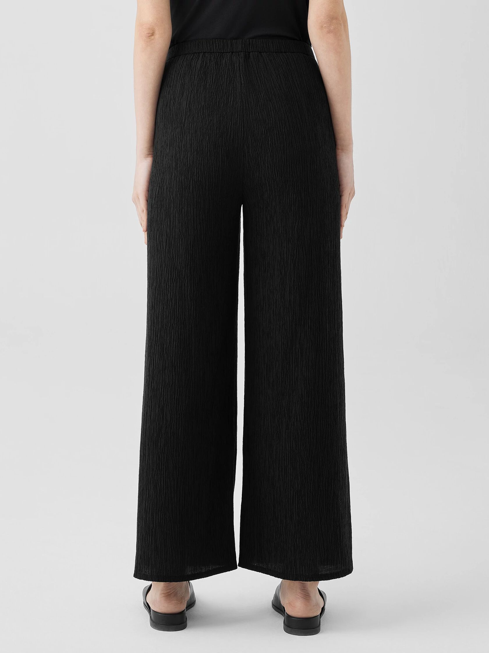 Woven Pliss&eacute; Wide-Leg Pant
