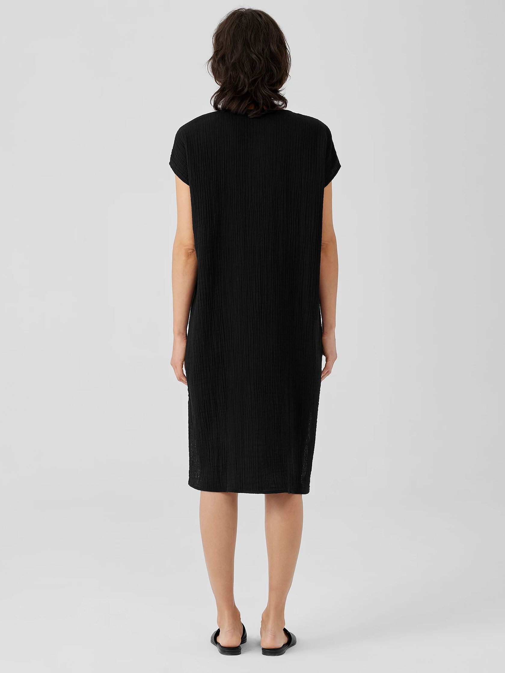 Organic Cotton&nbsp;Gauze V-Neck Dress