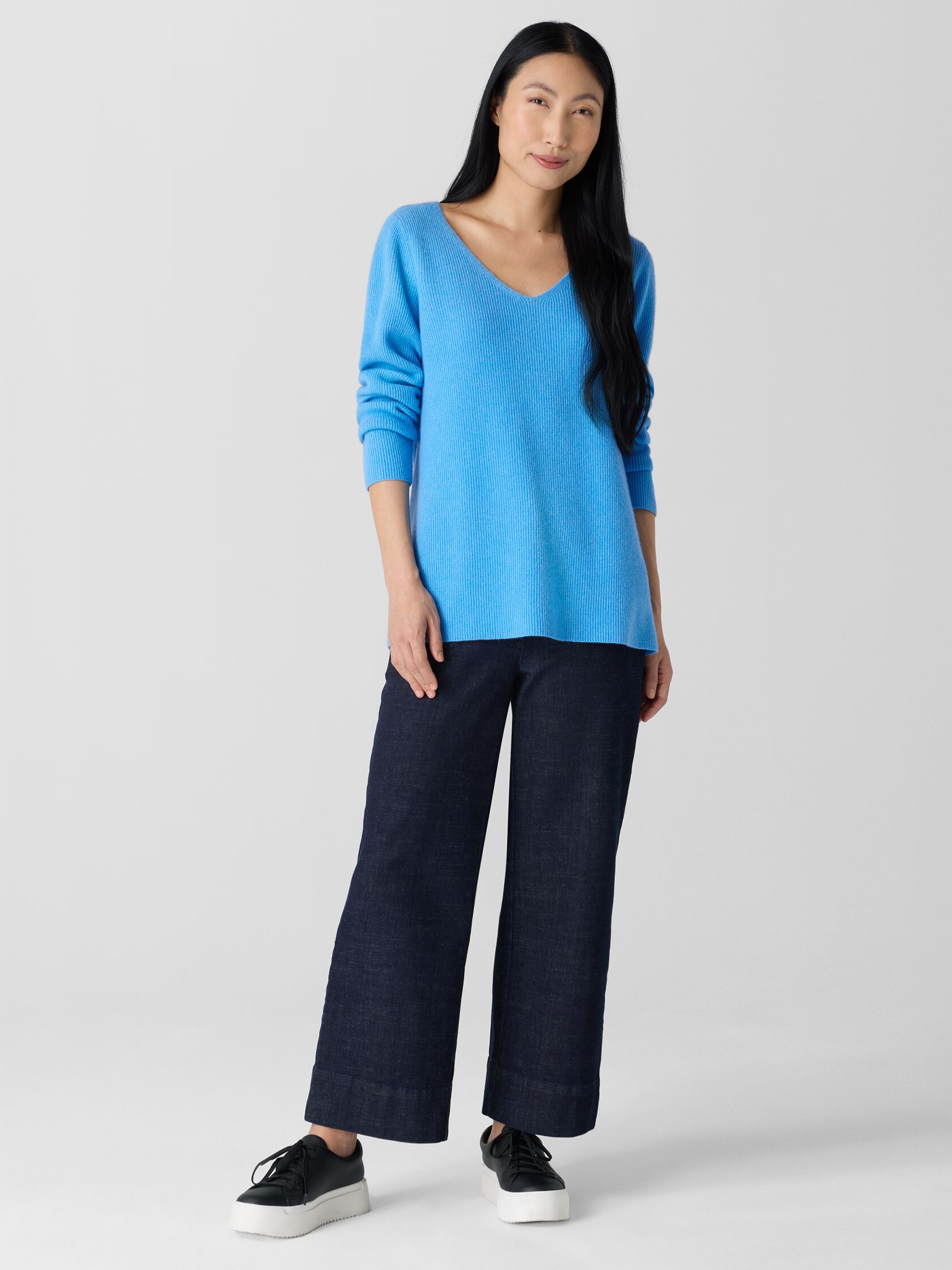 Italian Cashmere V-Neck Top