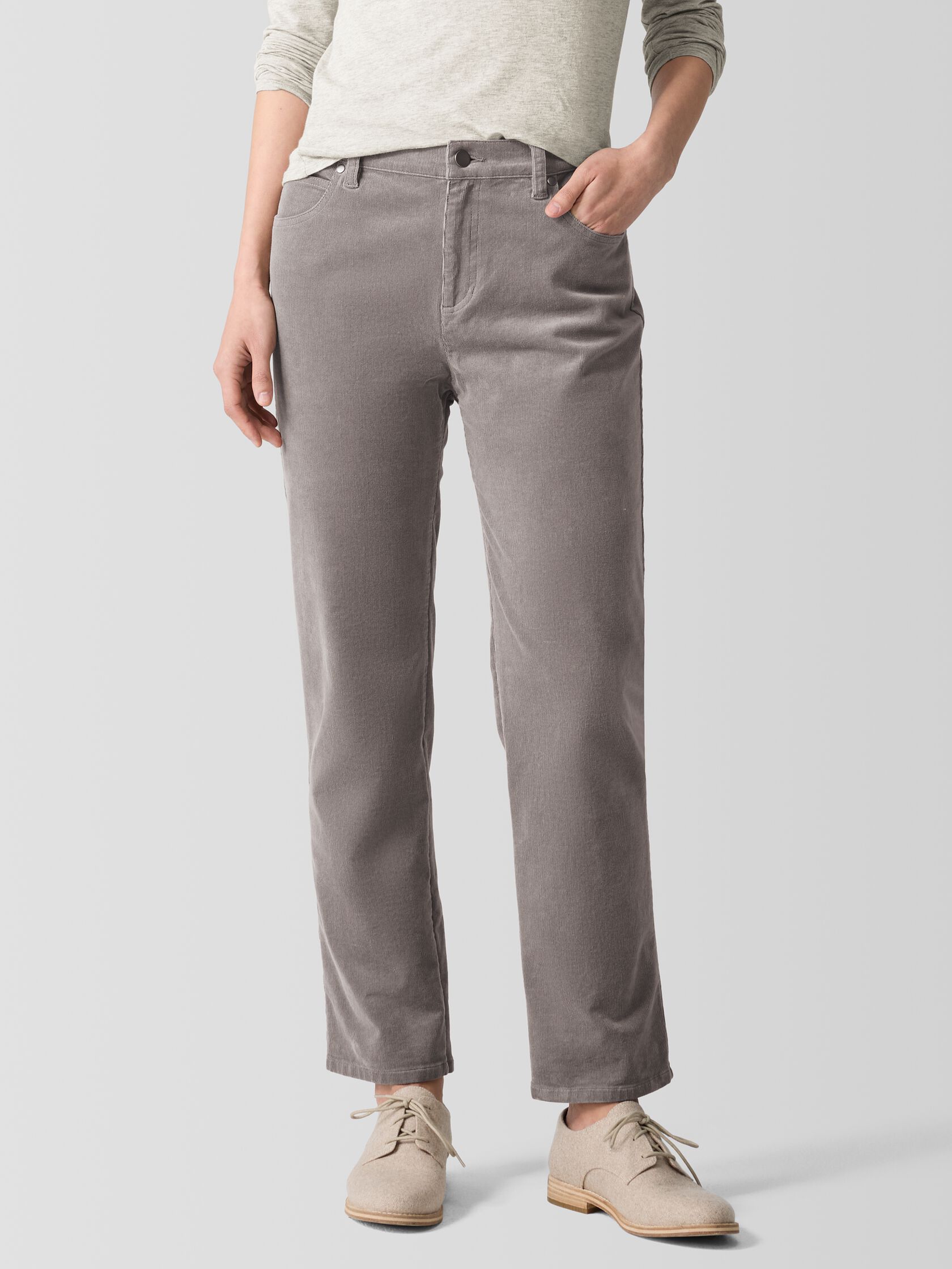 Organic Cotton Stretch Corduroy Straight Pant