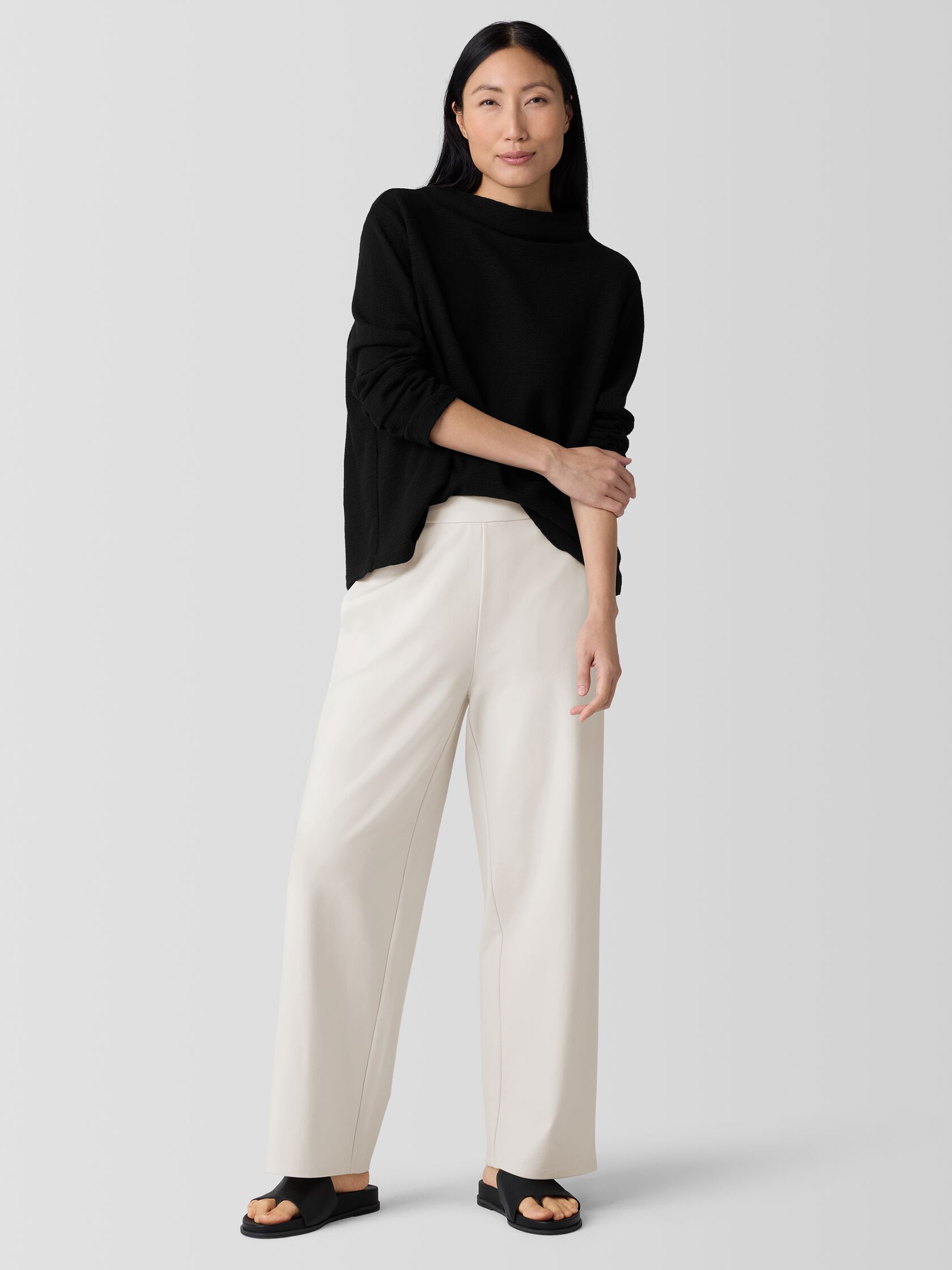 Washable Flex Ponte&nbsp;Wide-Leg Pant