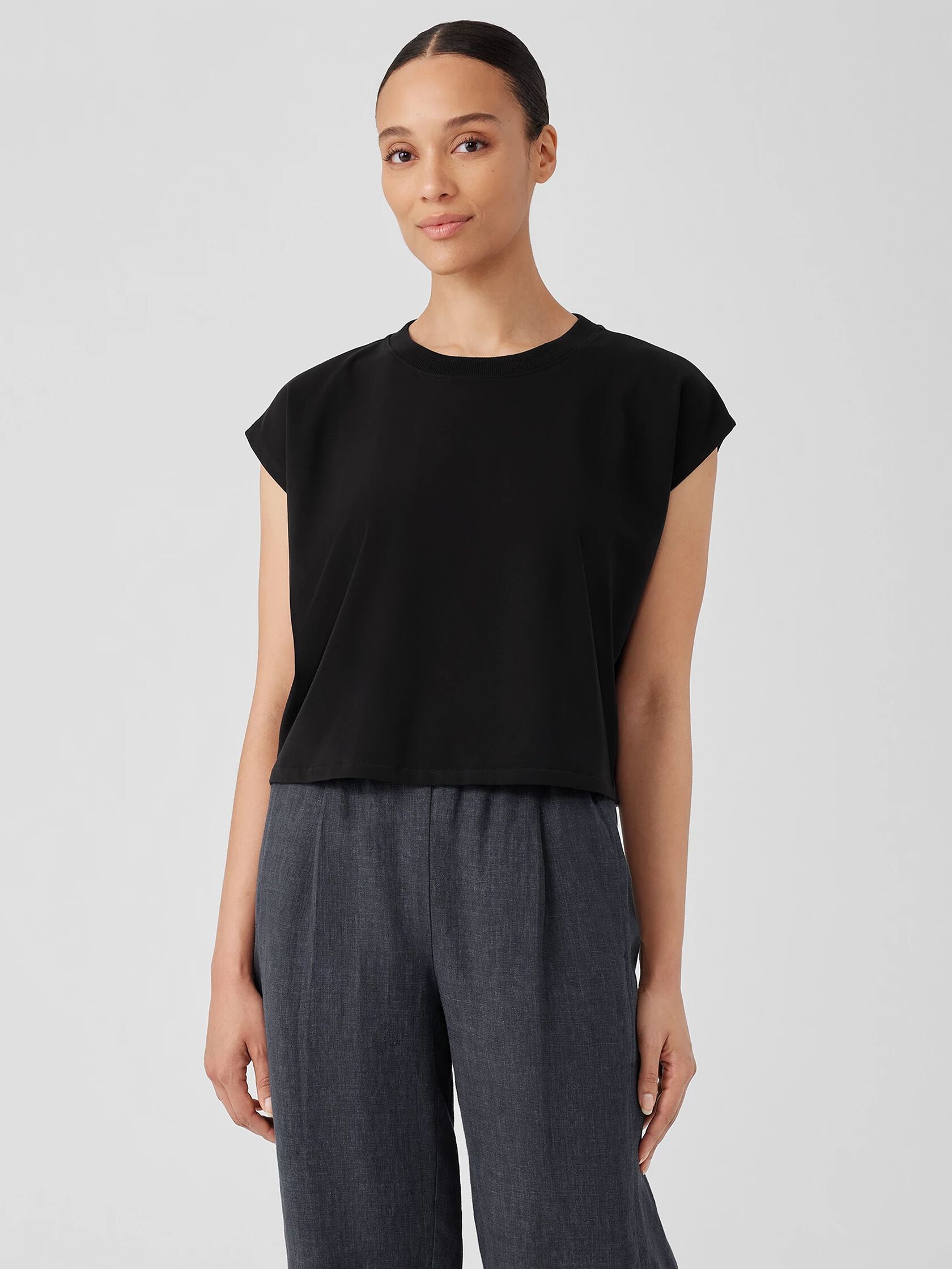 Pima Cotton Stretch Jersey Square Top