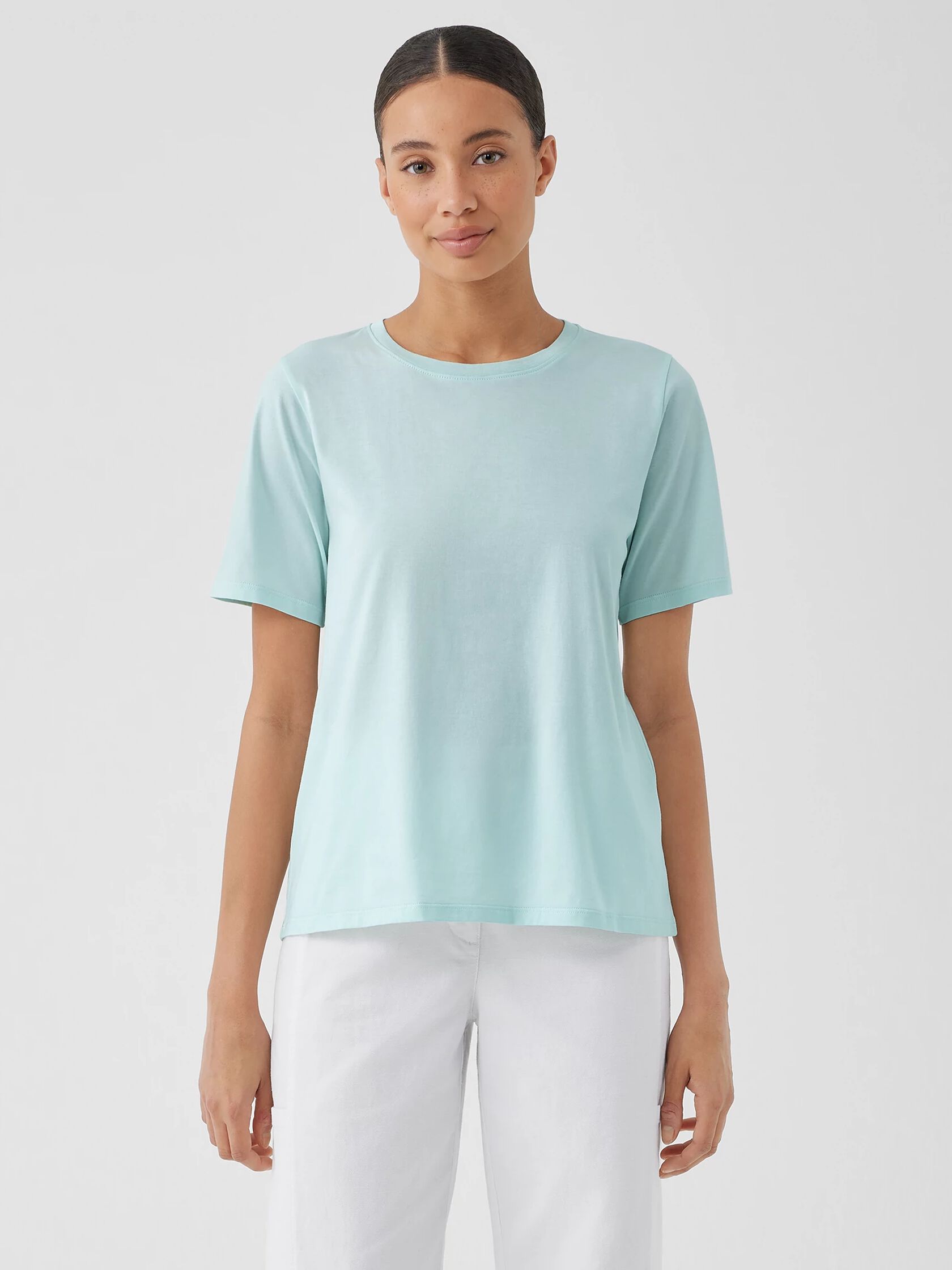Organic Pima Cotton Jersey&nbsp;Round Neck Tee