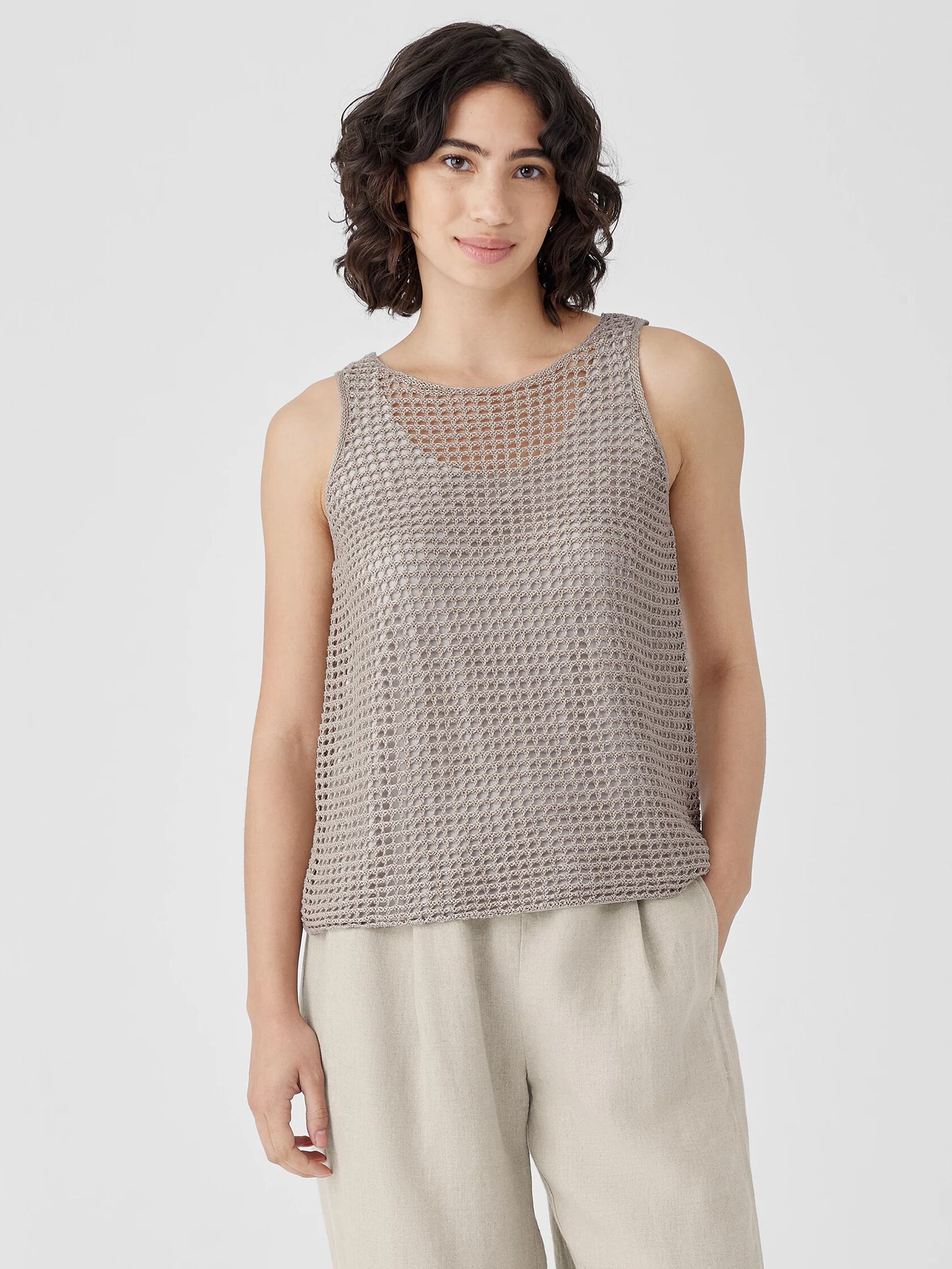 Organic Linen D&eacute;lav&eacute; Round Neck Tank