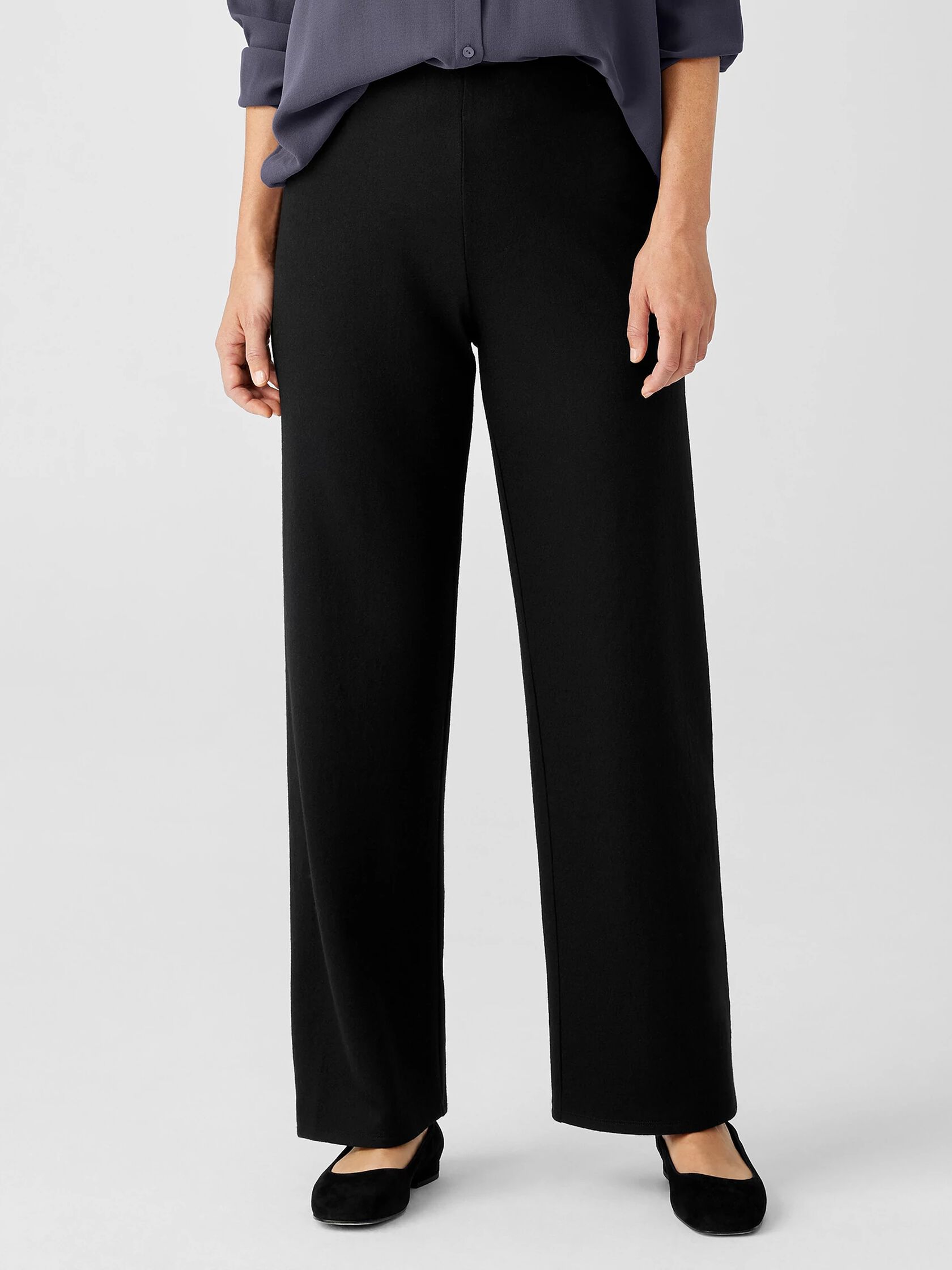 Boiled Wool Jersey Straight Pant