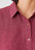 Washed Organic Linen Delave Short-Sleeve Shirt
