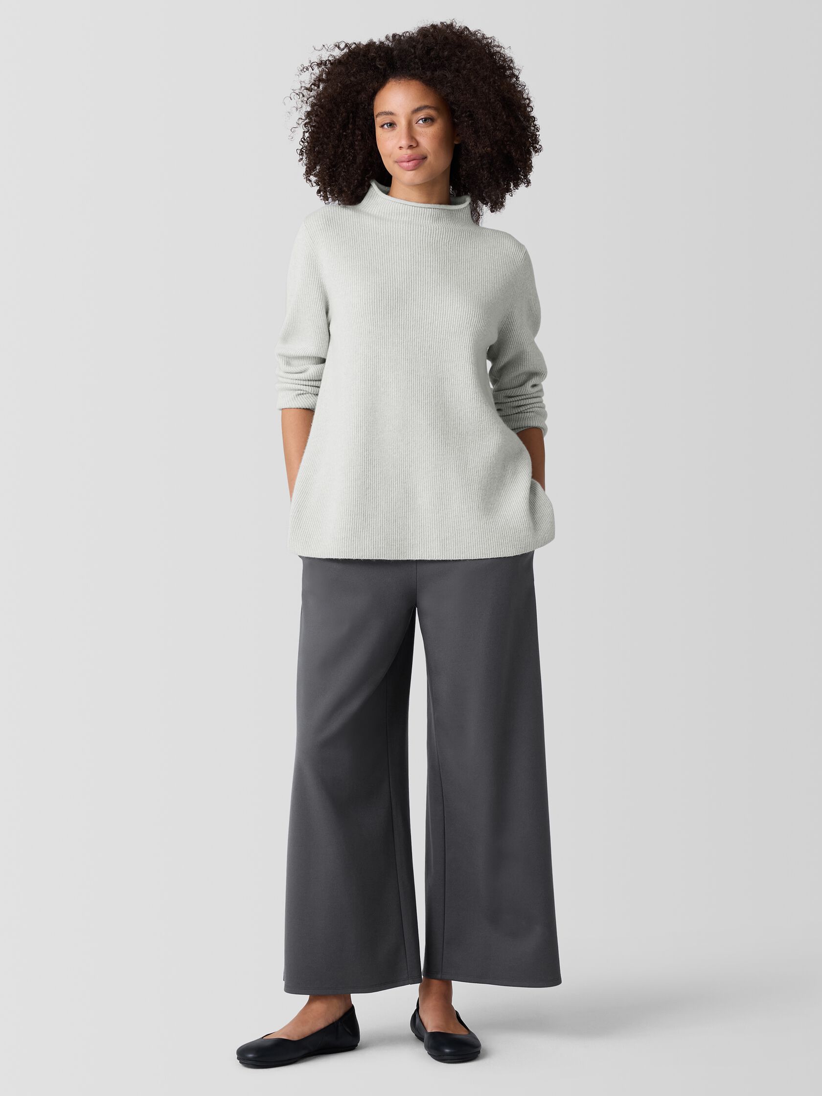Italian Cashmere Funnel Neck Top