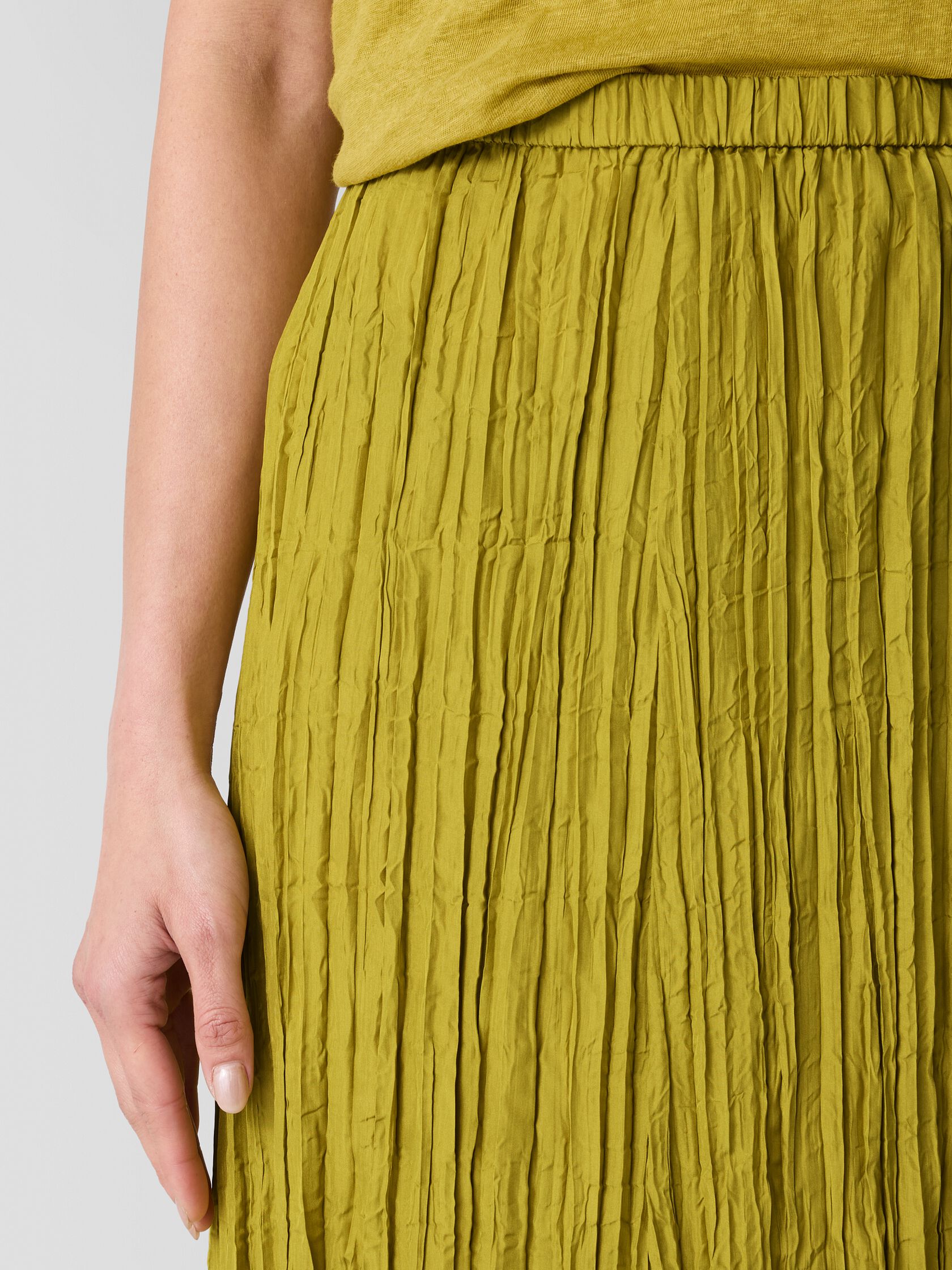 Crushed Silk Flared Skirt