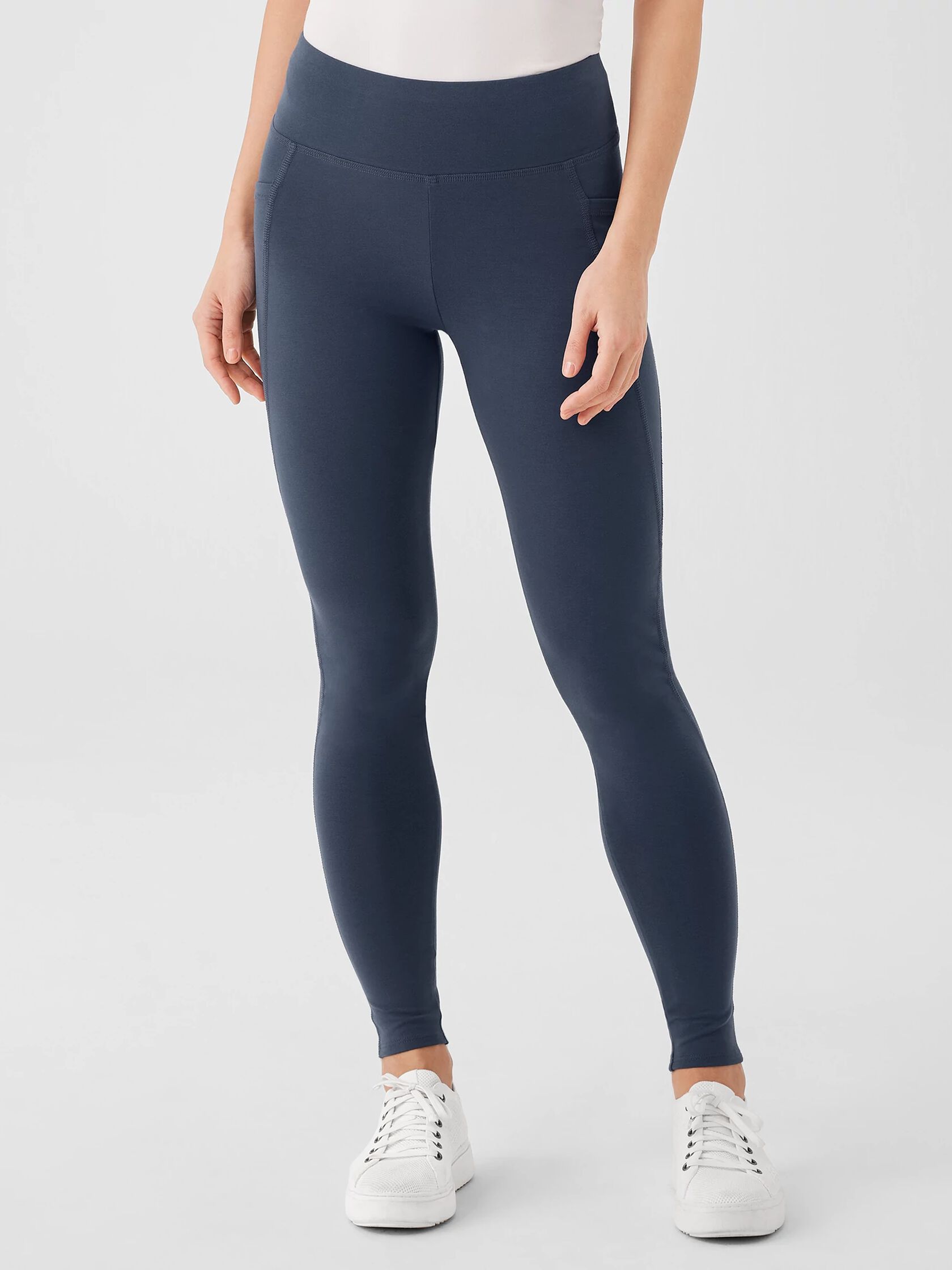 Pima Cotton Stretch Jersey High-Waisted Leggings