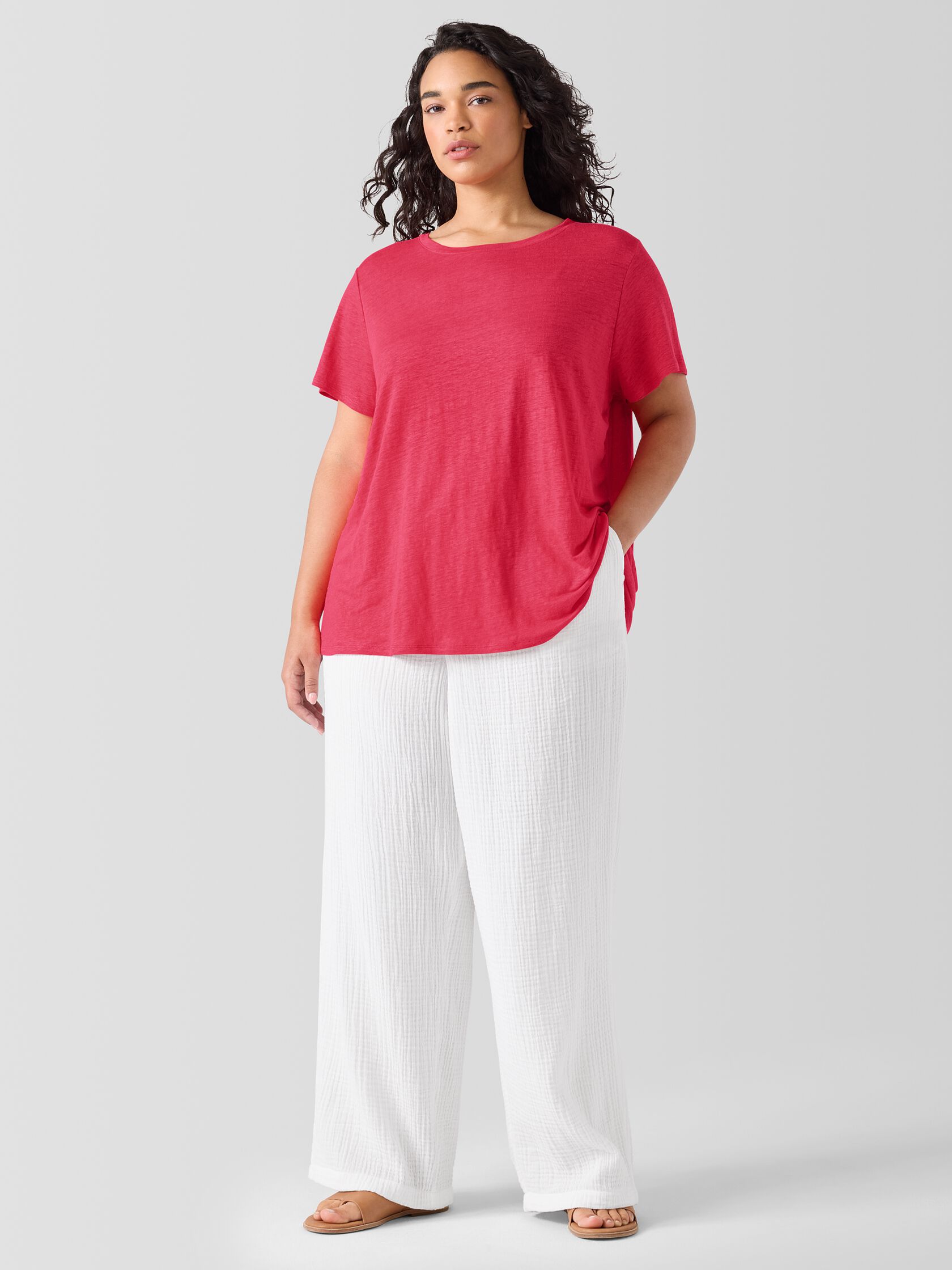 Organic Linen Jersey Crew Neck Tee