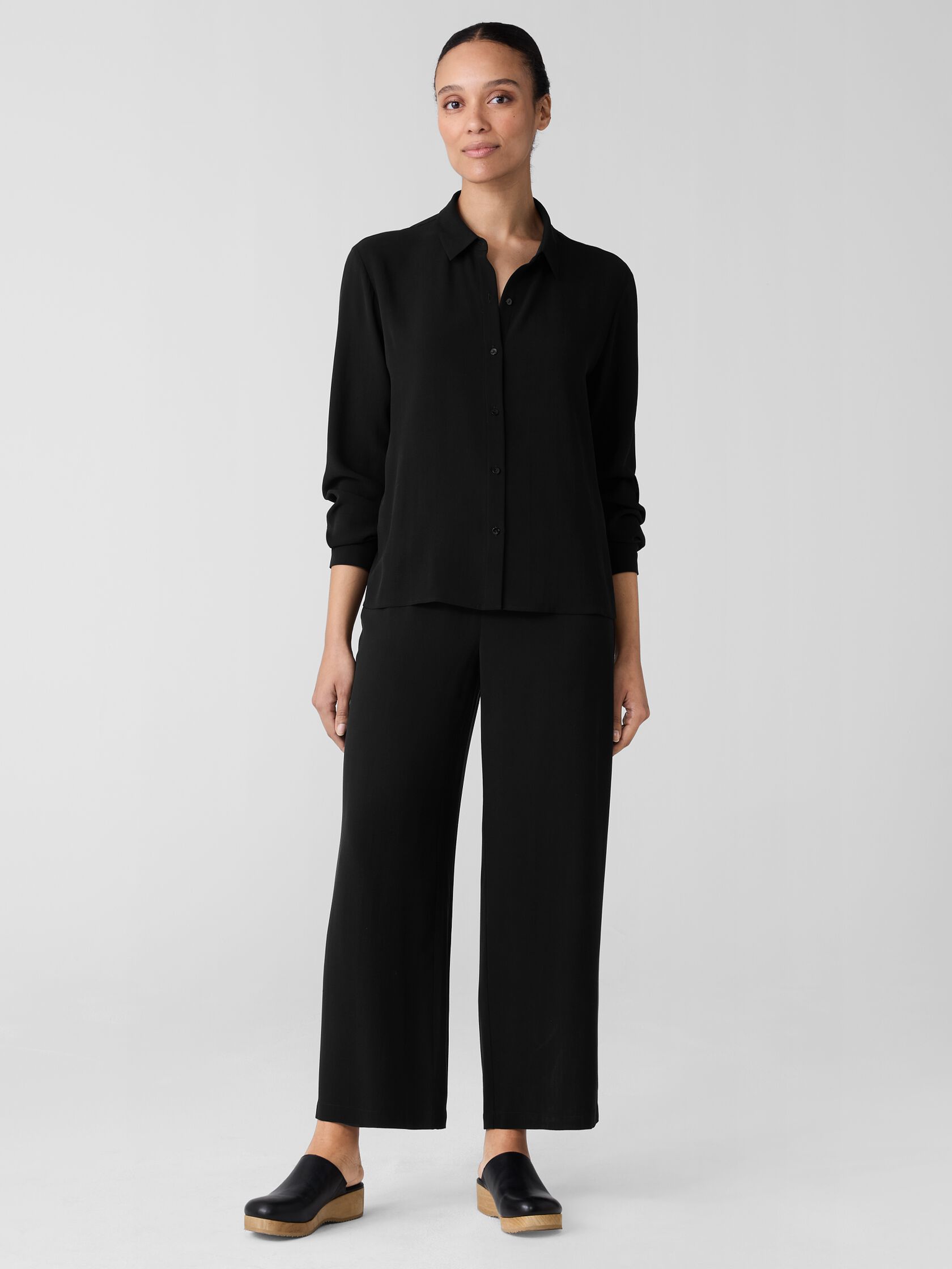 Silk Georgette Crepe Straight Pant
