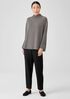 Recycled Cashmere Wool Mock Neck Box-Top