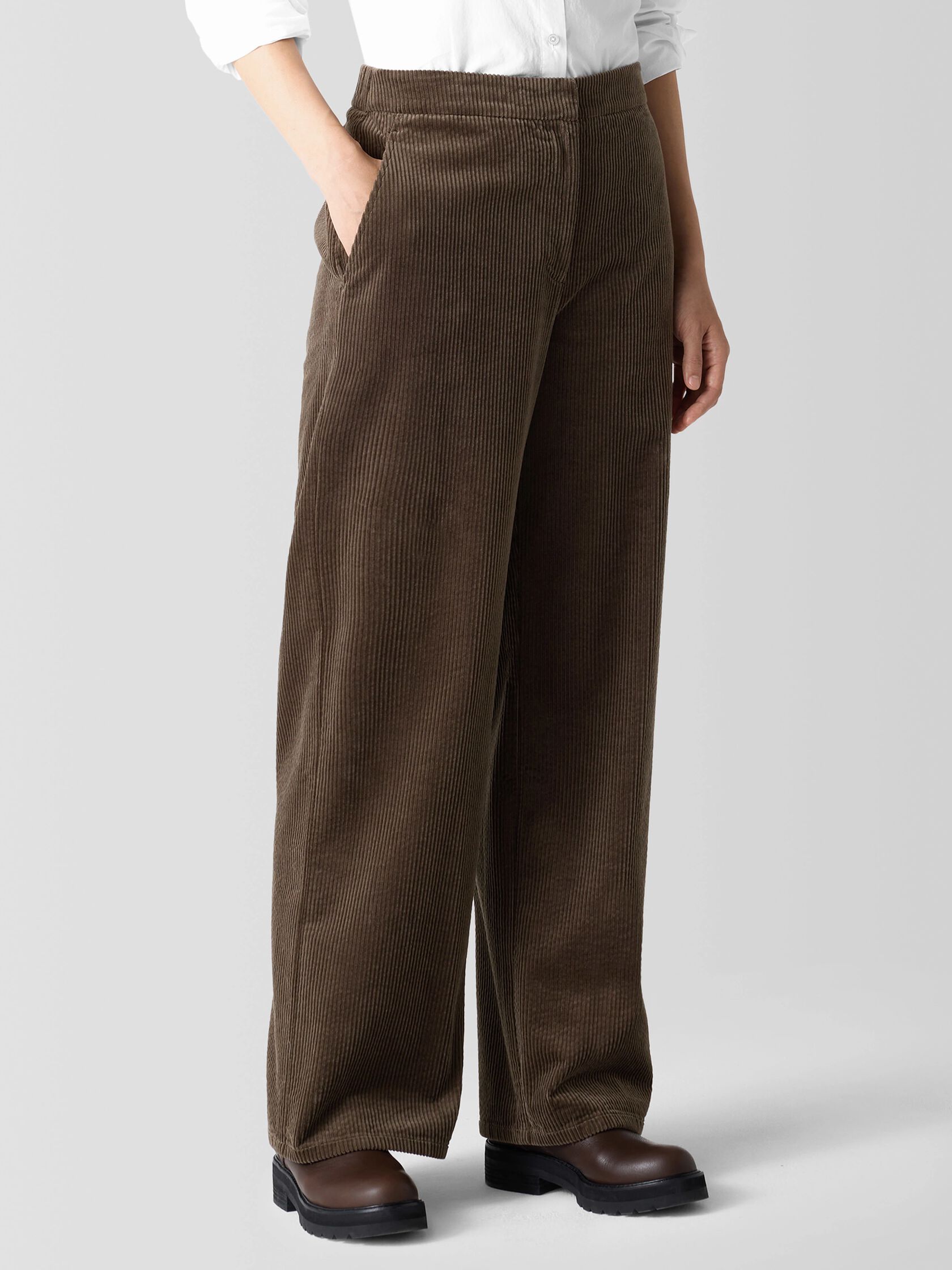 Organic Cotton Corduroy Wide-Leg Pant