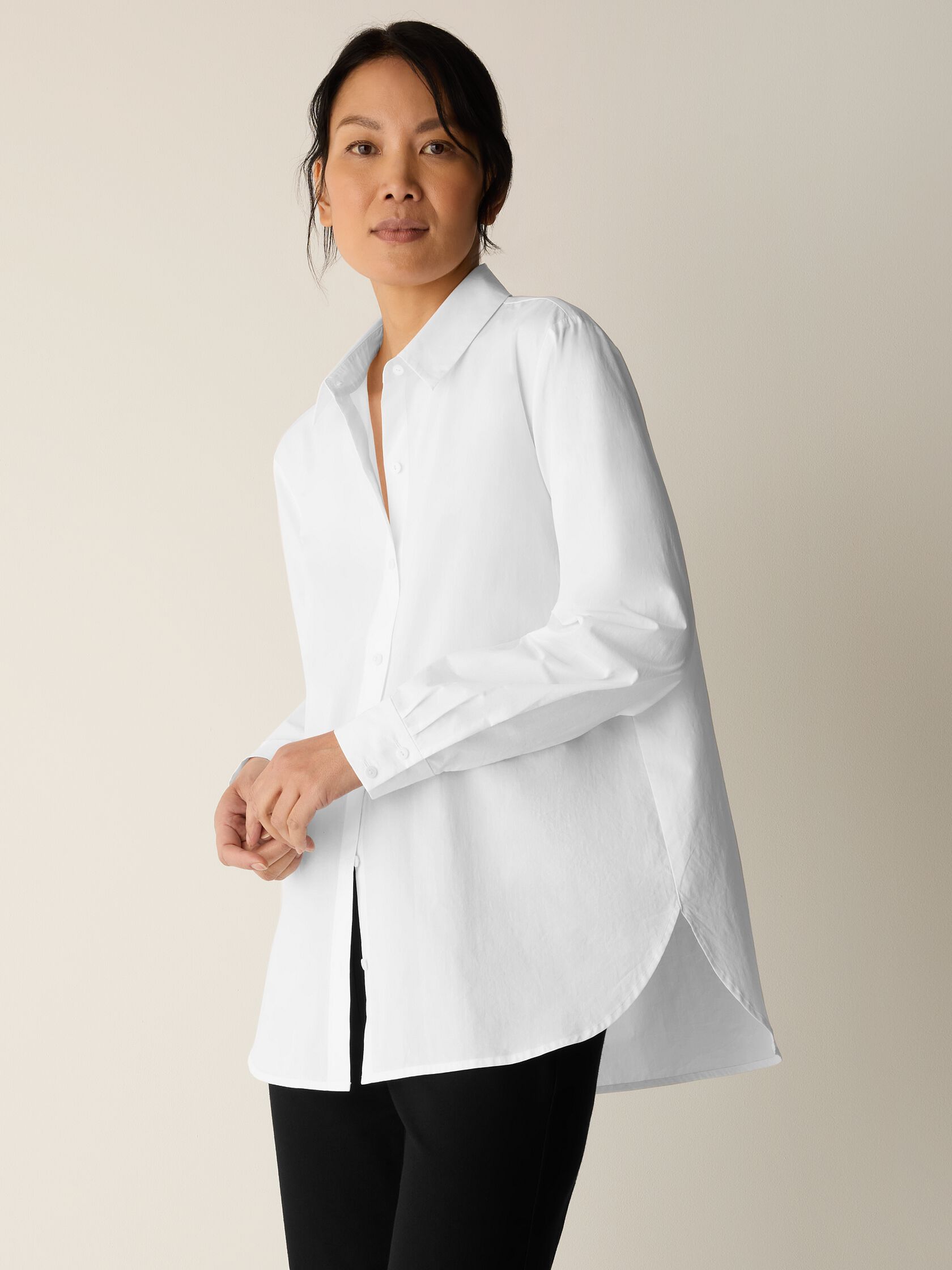 Organic Cotton Poplin Classic Collar Shirt