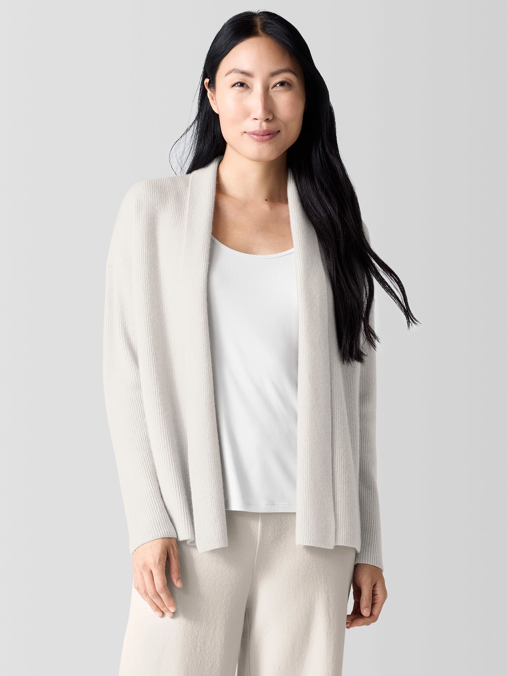 Italian Cashmere High Collar Cardigan
