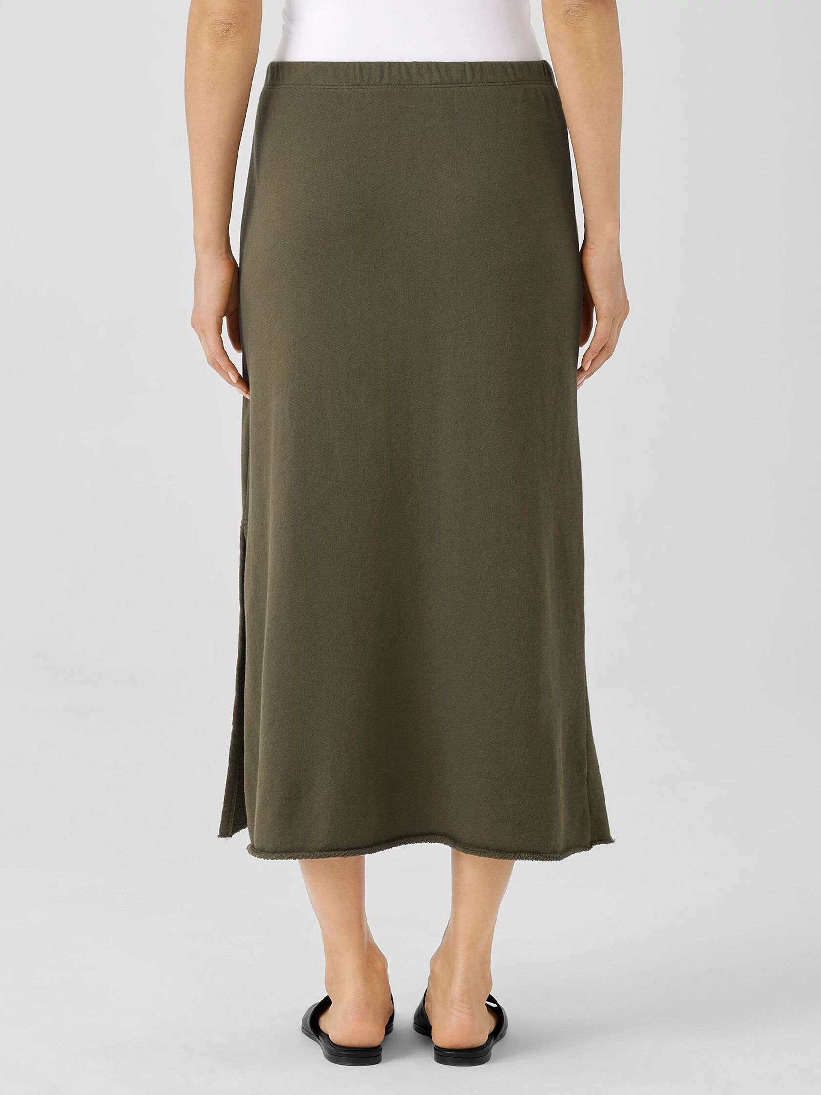 Lightweight Organic Cotton Terry A-Line Skirt