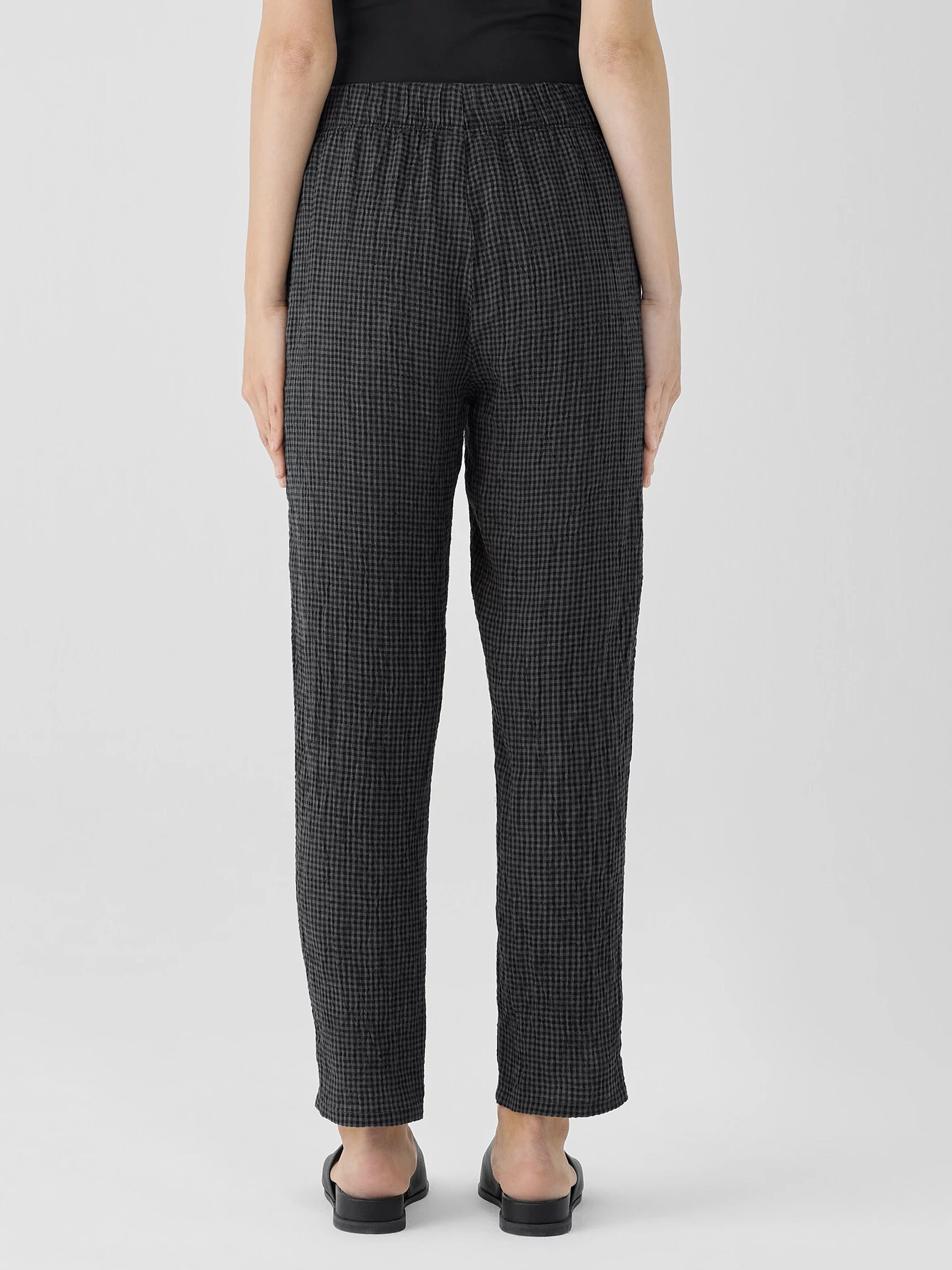 Puckered Organic Linen Tapered Pant