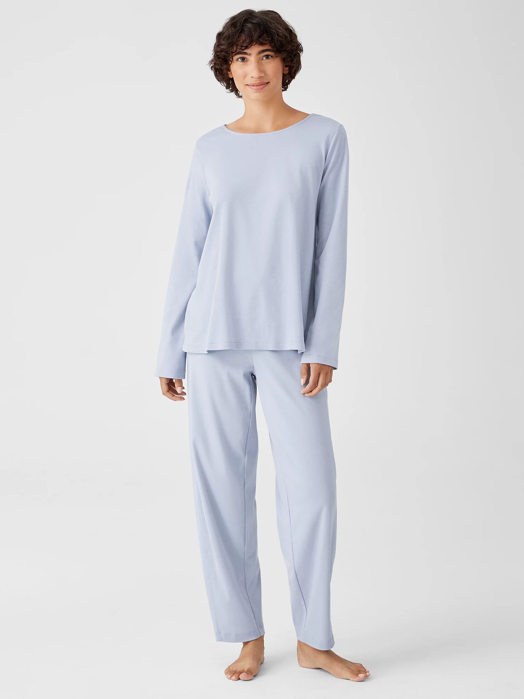 Cozy Organic Cotton Interlock Jewel Neck Top