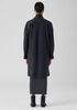 Lightweight Boiled&nbsp;Wool High Collar Coat in Regenerative Wool