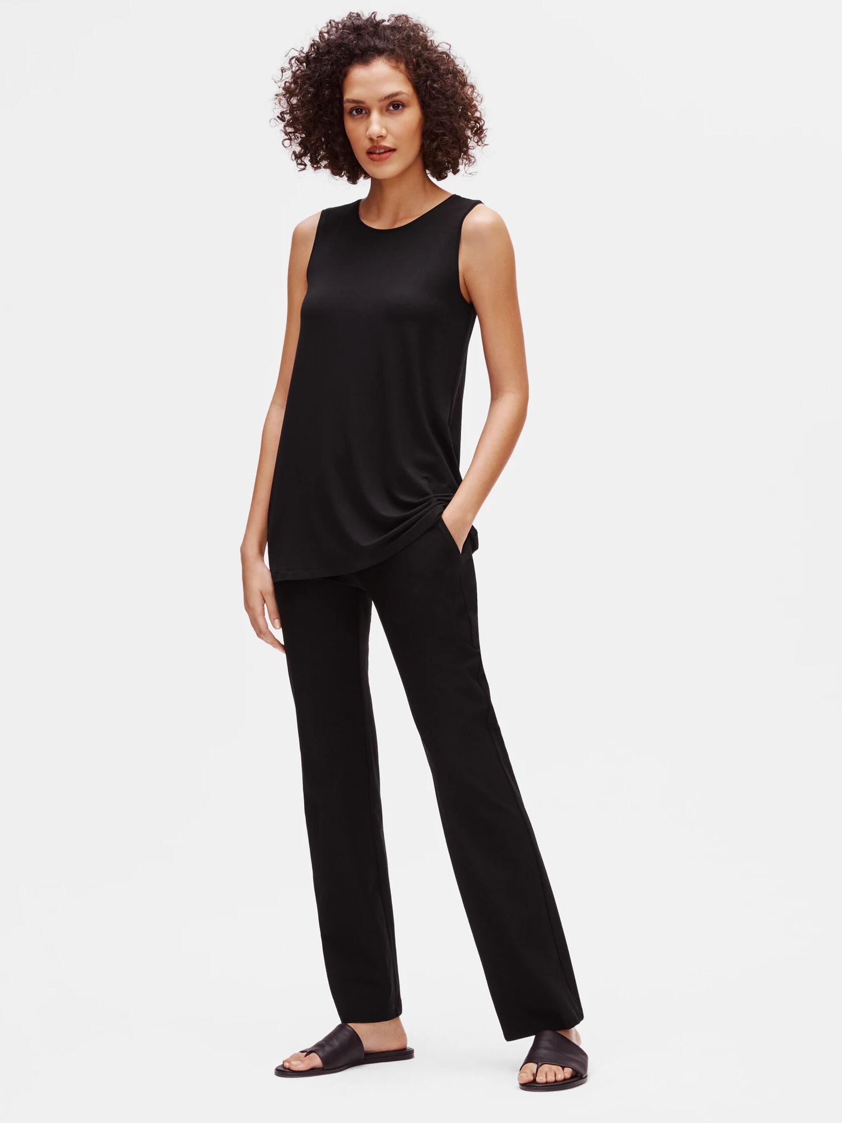 System Lightweight Viscose Jersey Crew Neck Shell