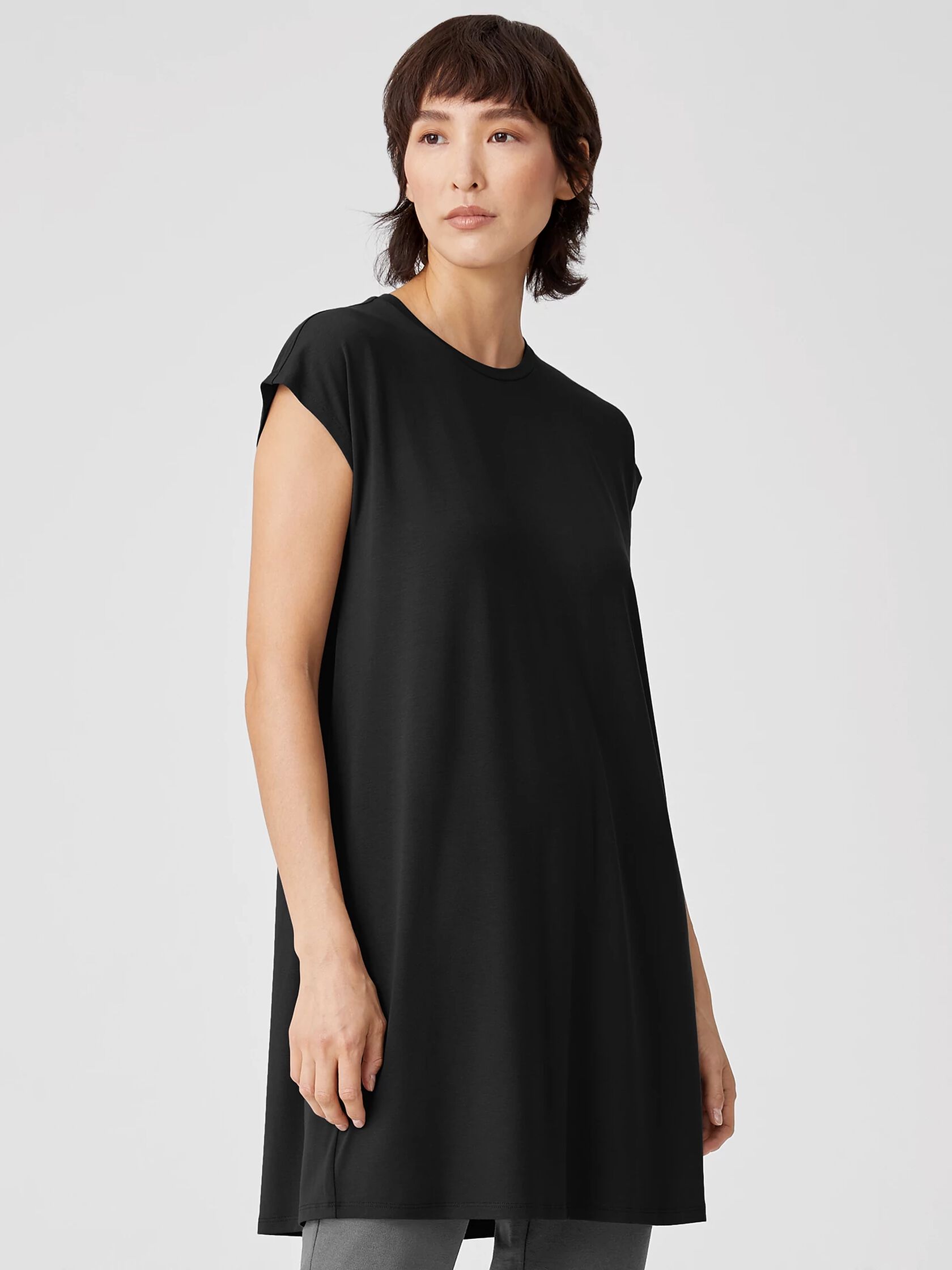 Viscose Jersey Cap-Sleeve Dress