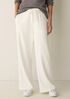 Waffle Cotton Blend Doubleknit Wide-Leg Pant