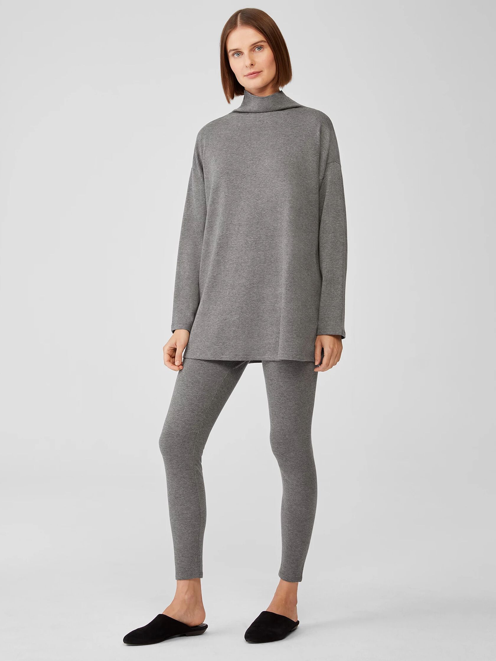 Cozy Brushed Terry Funnel Neck Top