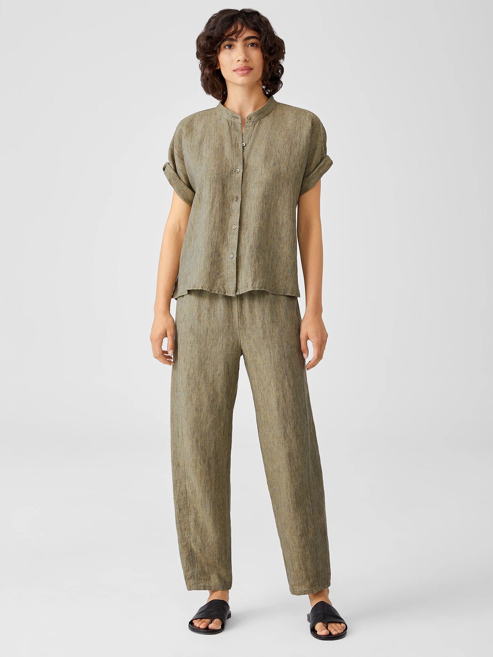 Washed Organic Linen Delave Shirt
