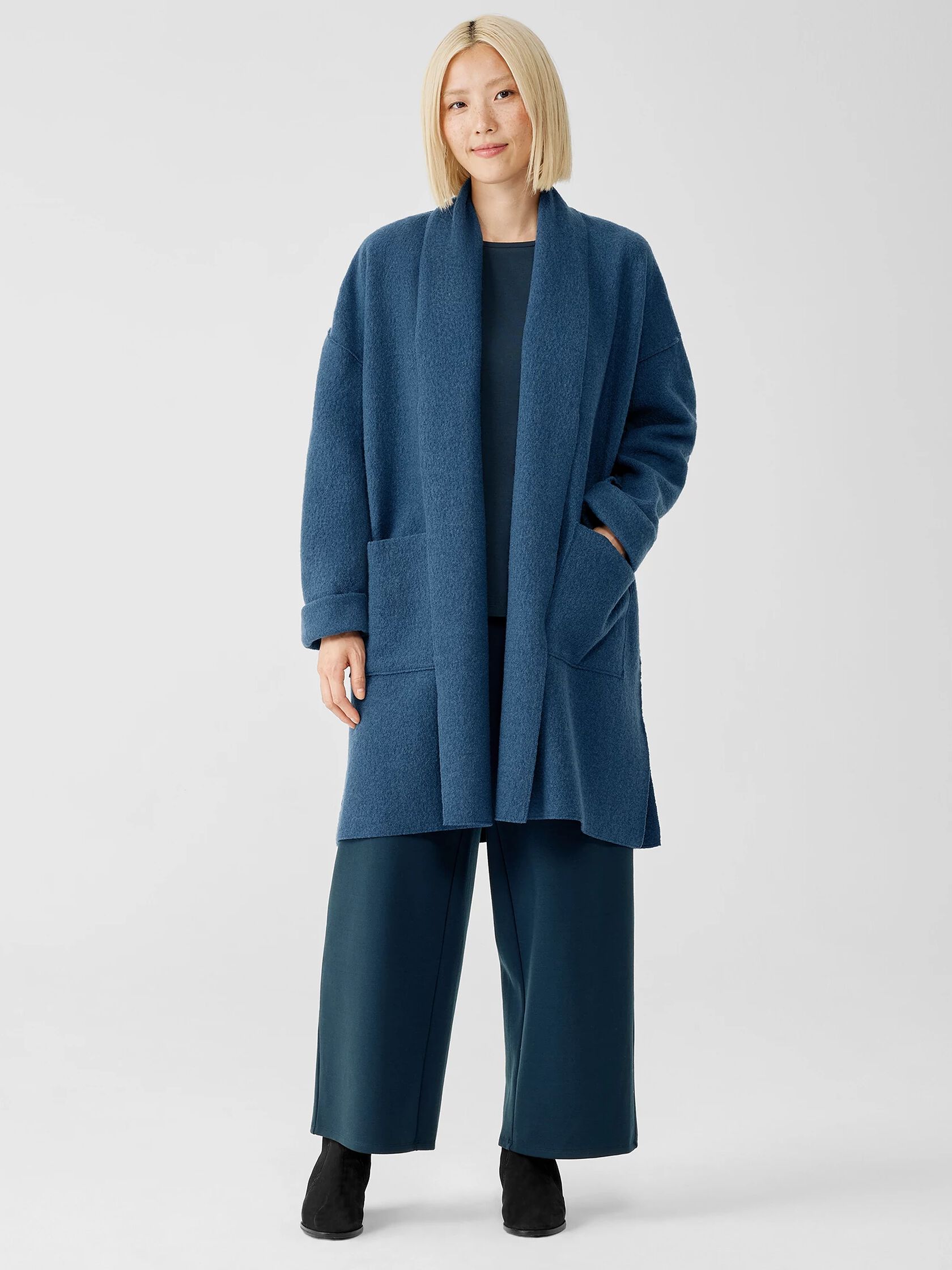 Lightweight Boiled Wool Coat