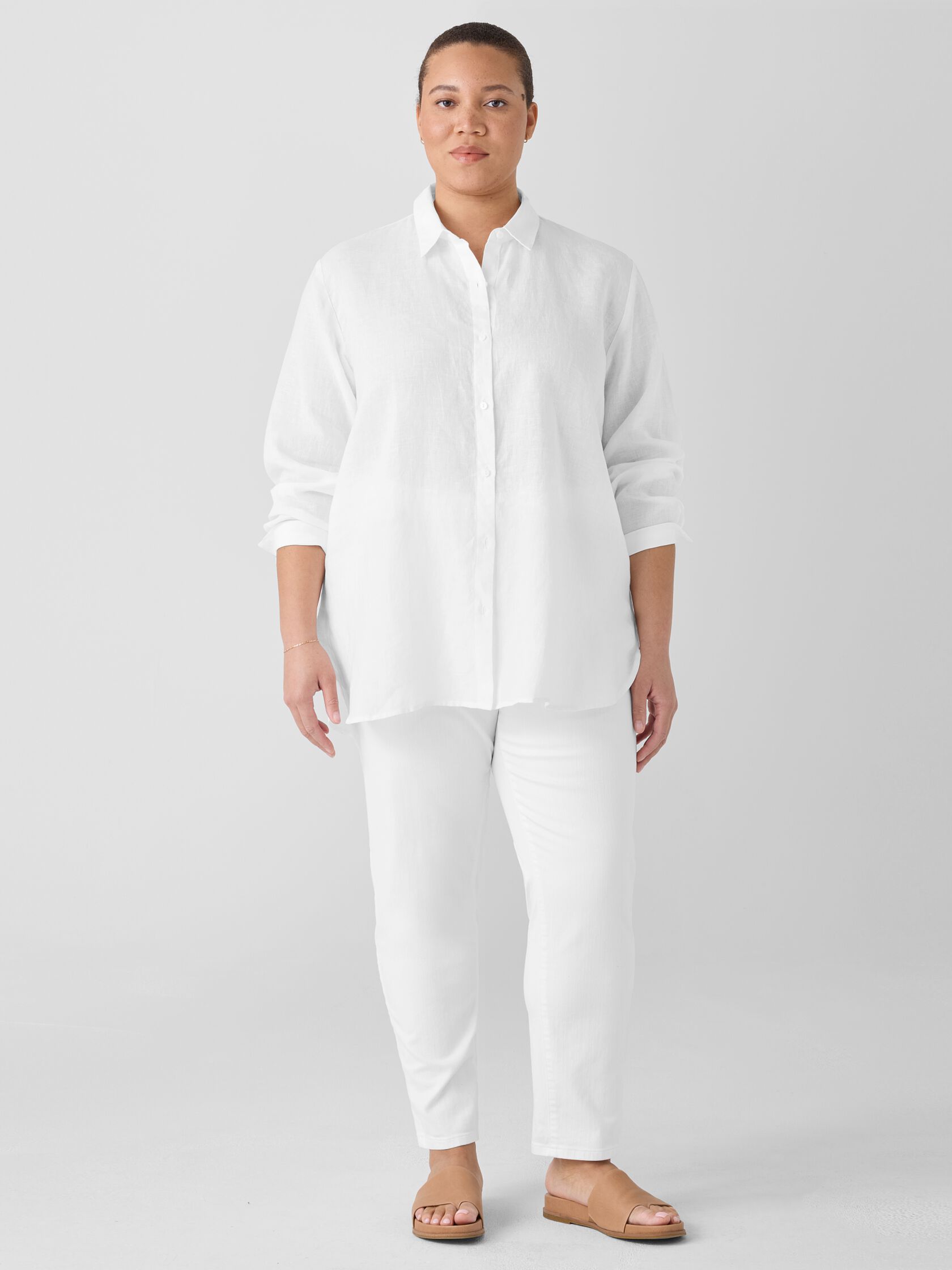 Organic Handkerchief Linen Classic Collar Shirt