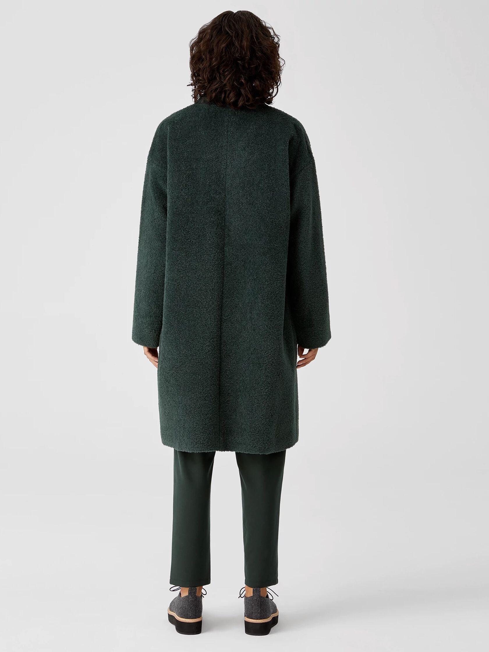 Sheared Suri Alpaca Stand Collar Coat
