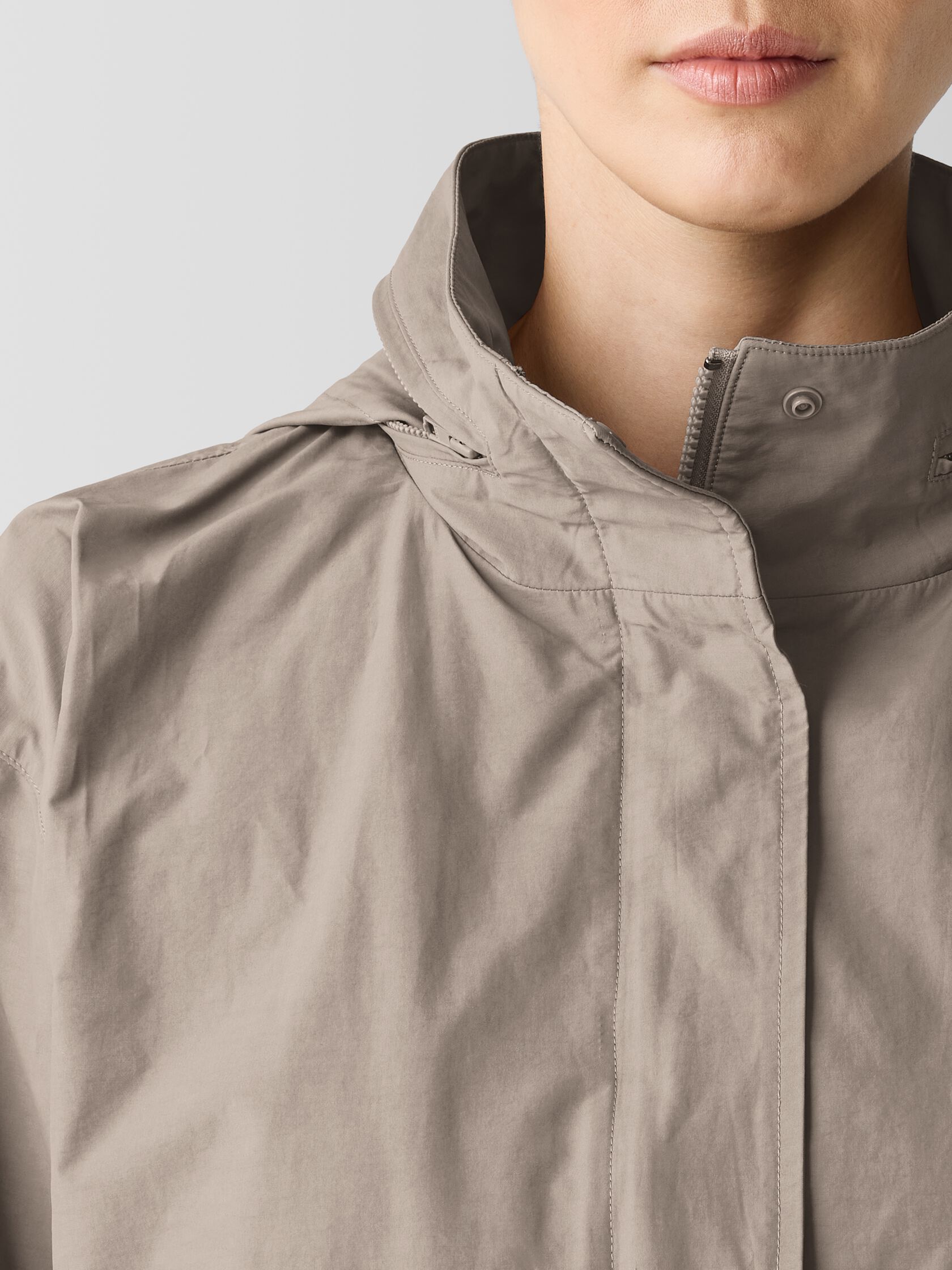 Light Cotton Nylon Stand Collar Jacket