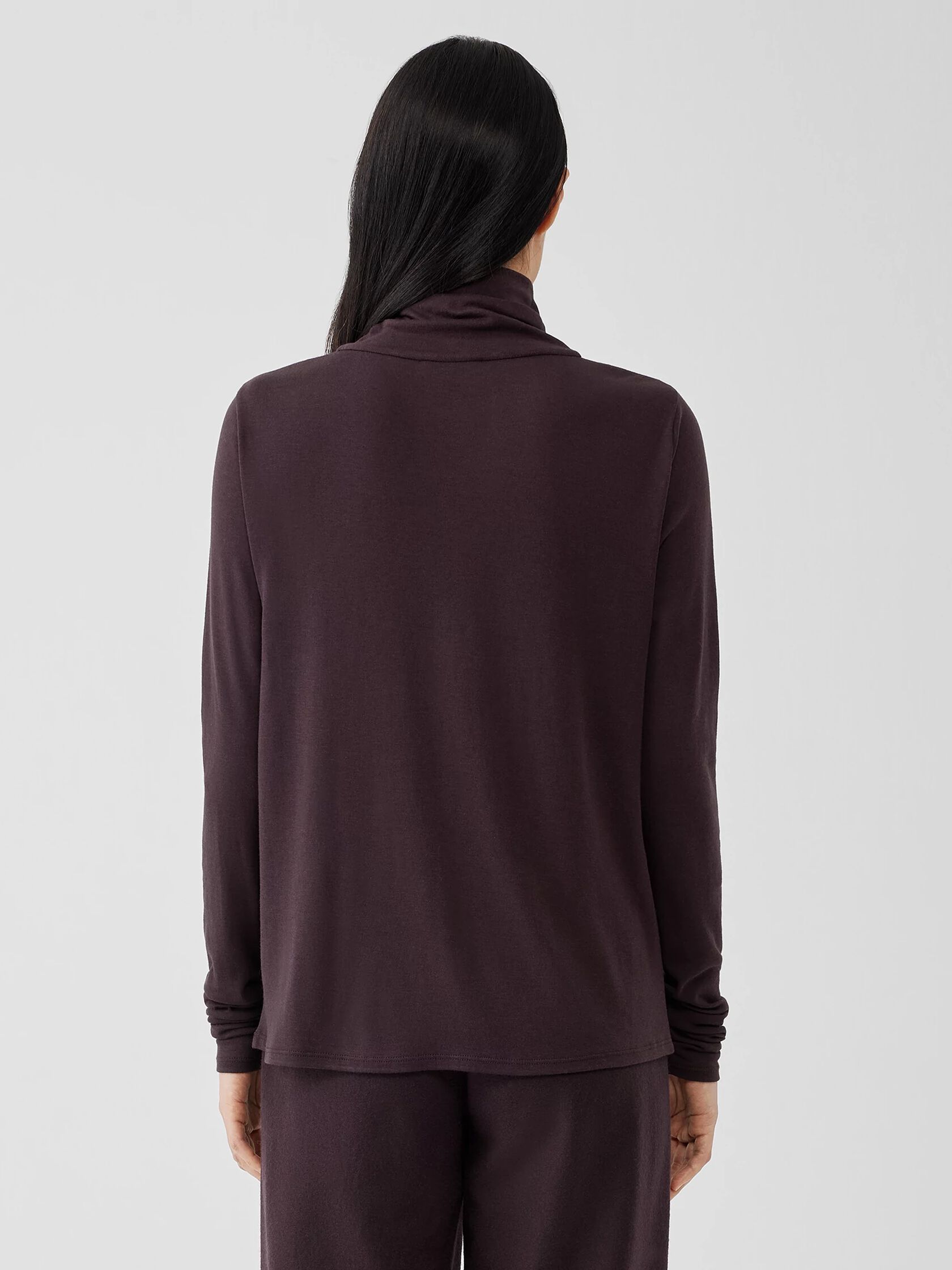Pima Cotton Blend Turtleneck Top
