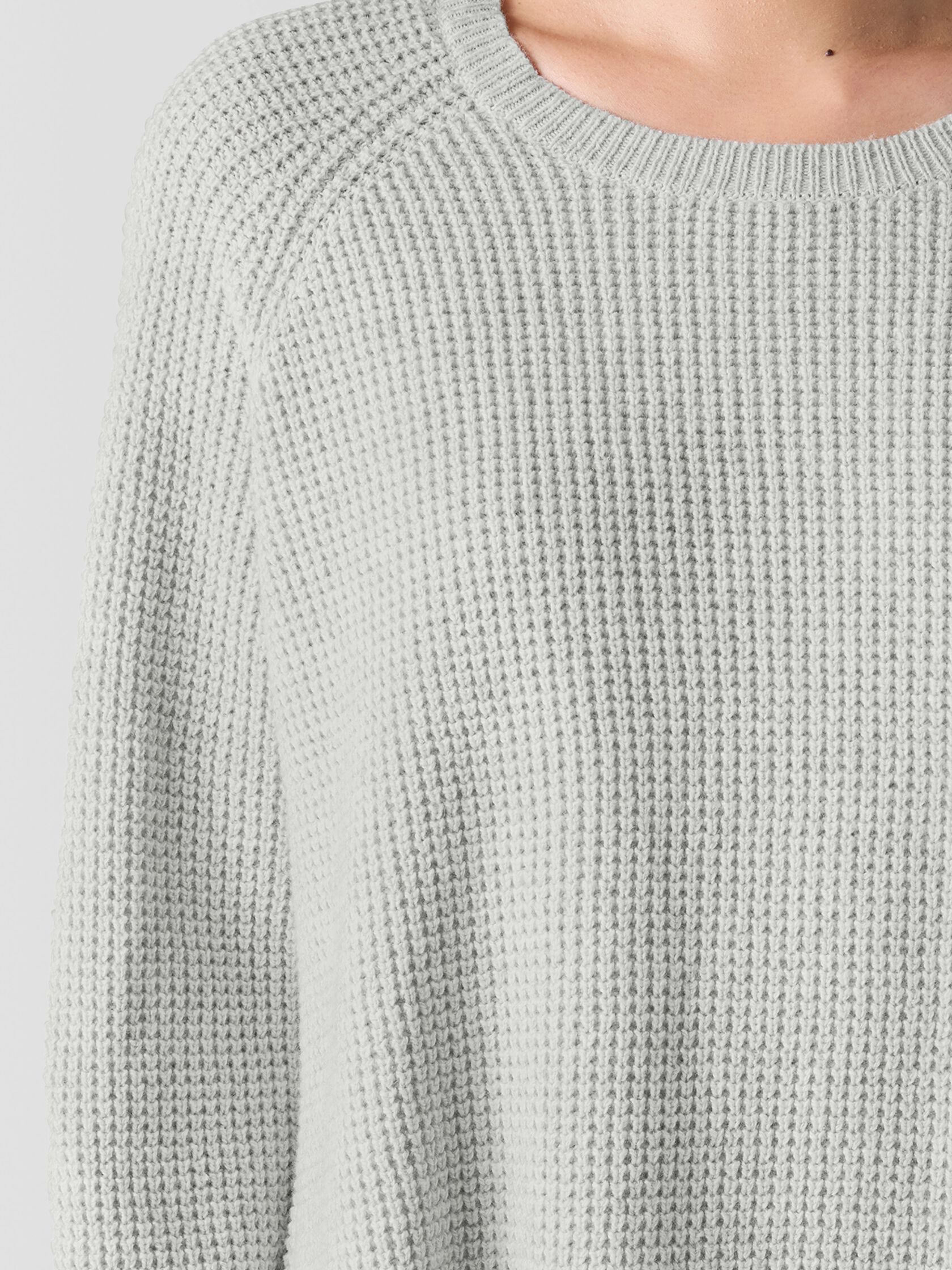 Cotton and Recycled Cashmere Thermal Crew Neck Top