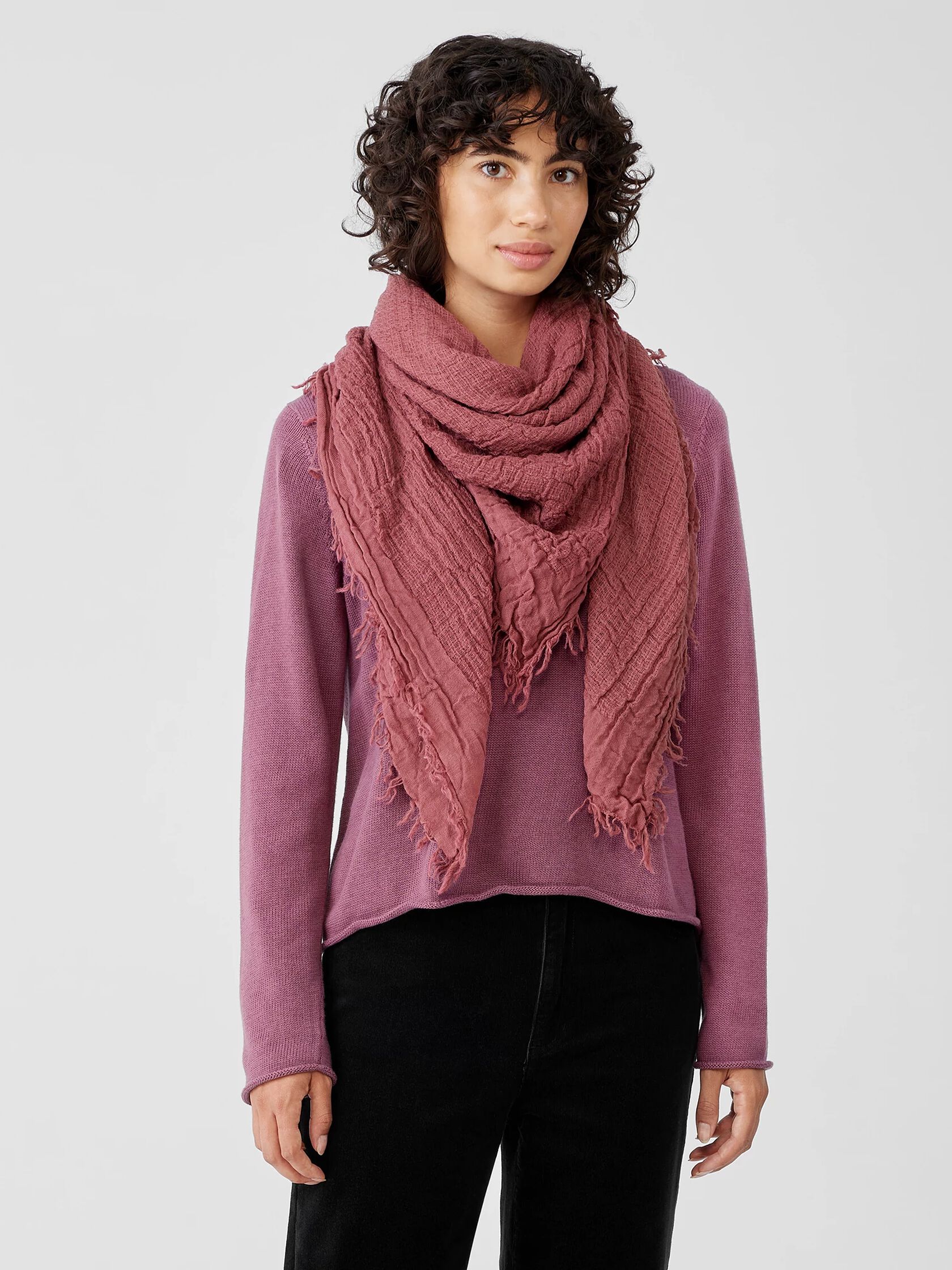 Textured Wool Gauze Scarf
