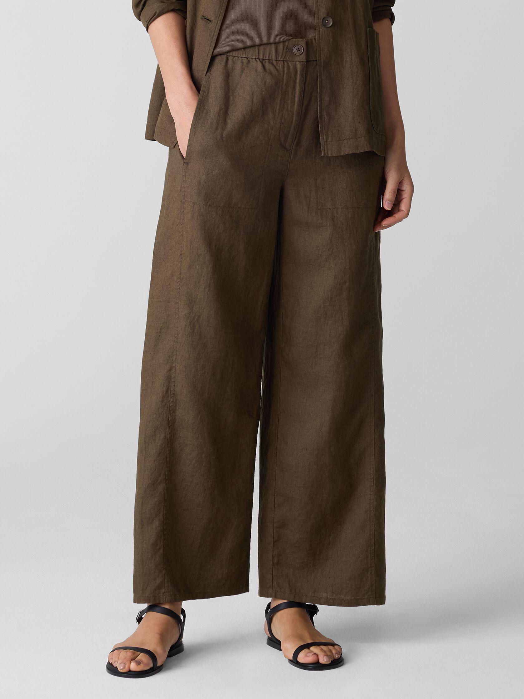Organic Linen Wide-Leg Trouser Pant
