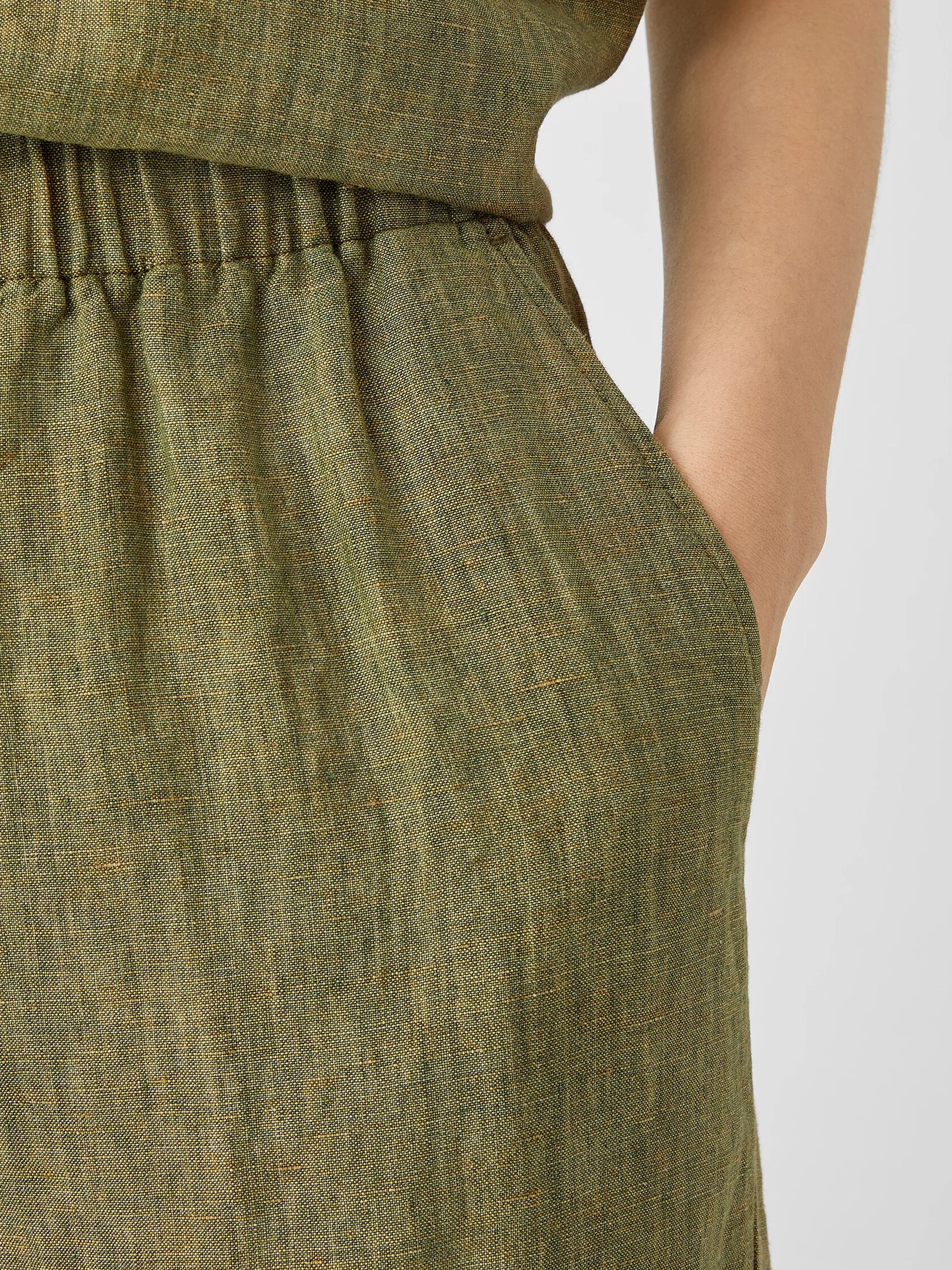 Washed Organic Linen Delave Wide-Leg Pant