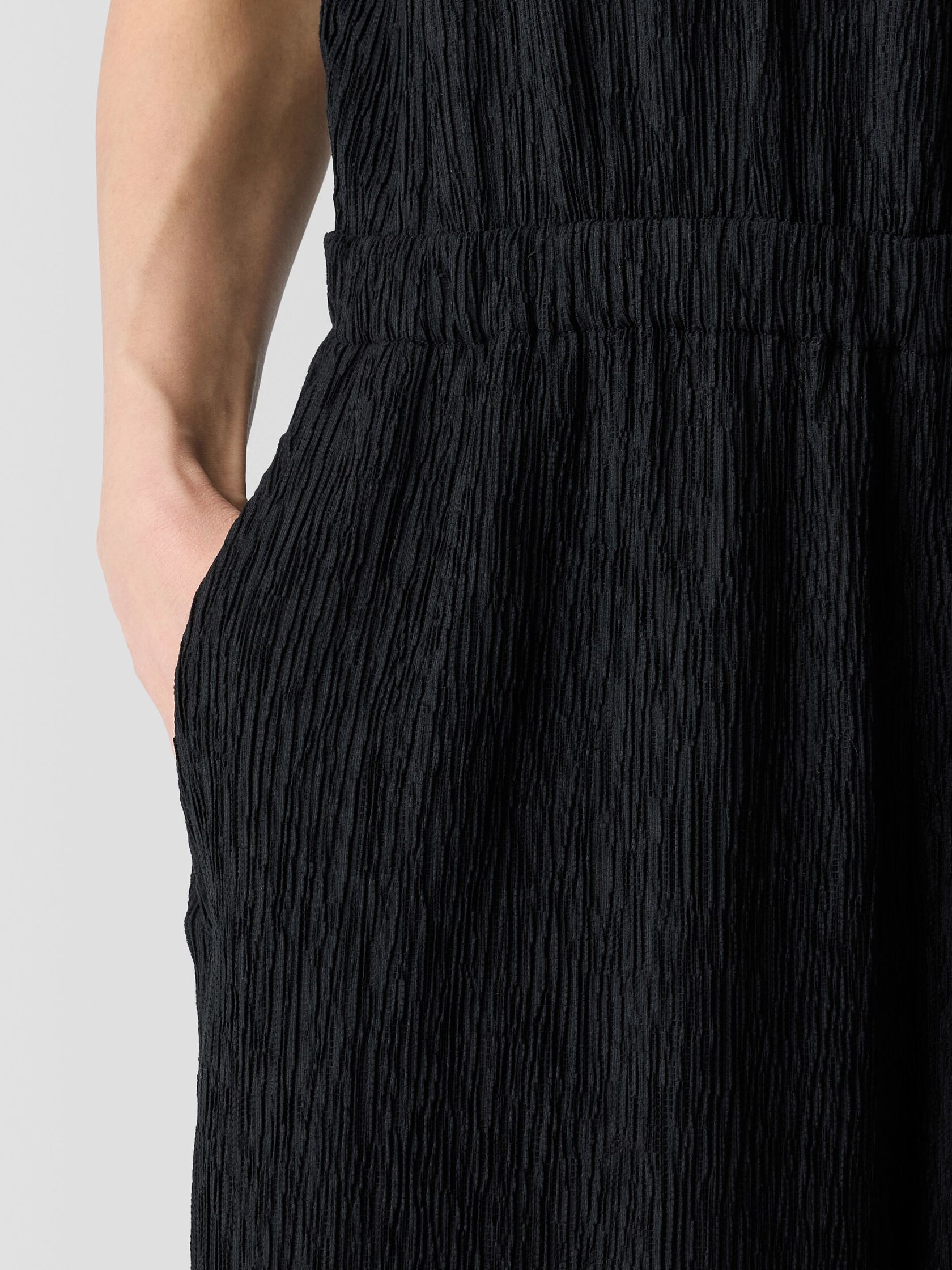 Woven Pliss&eacute; Jumpsuit